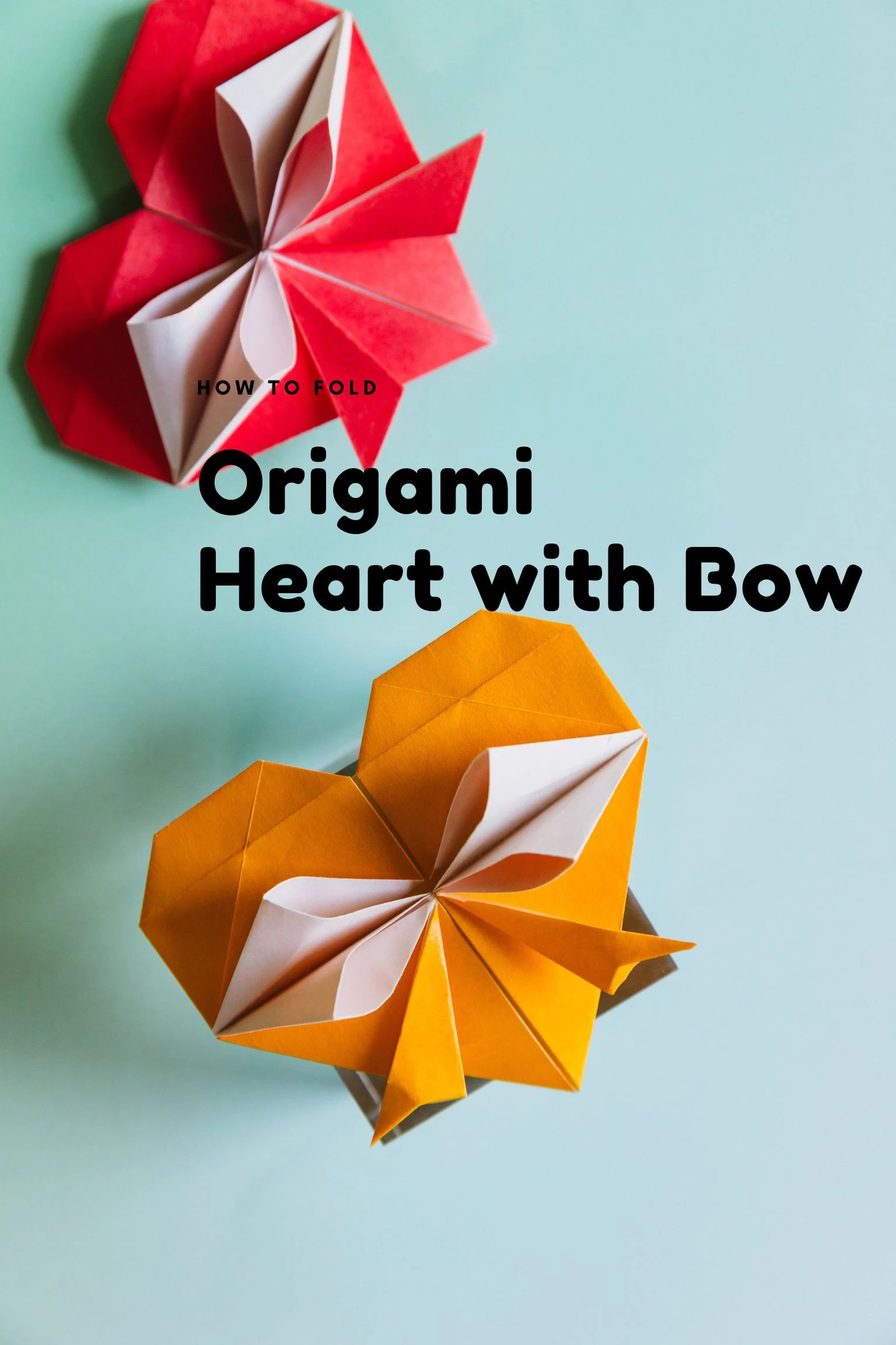 origami heart with bow | origamiok