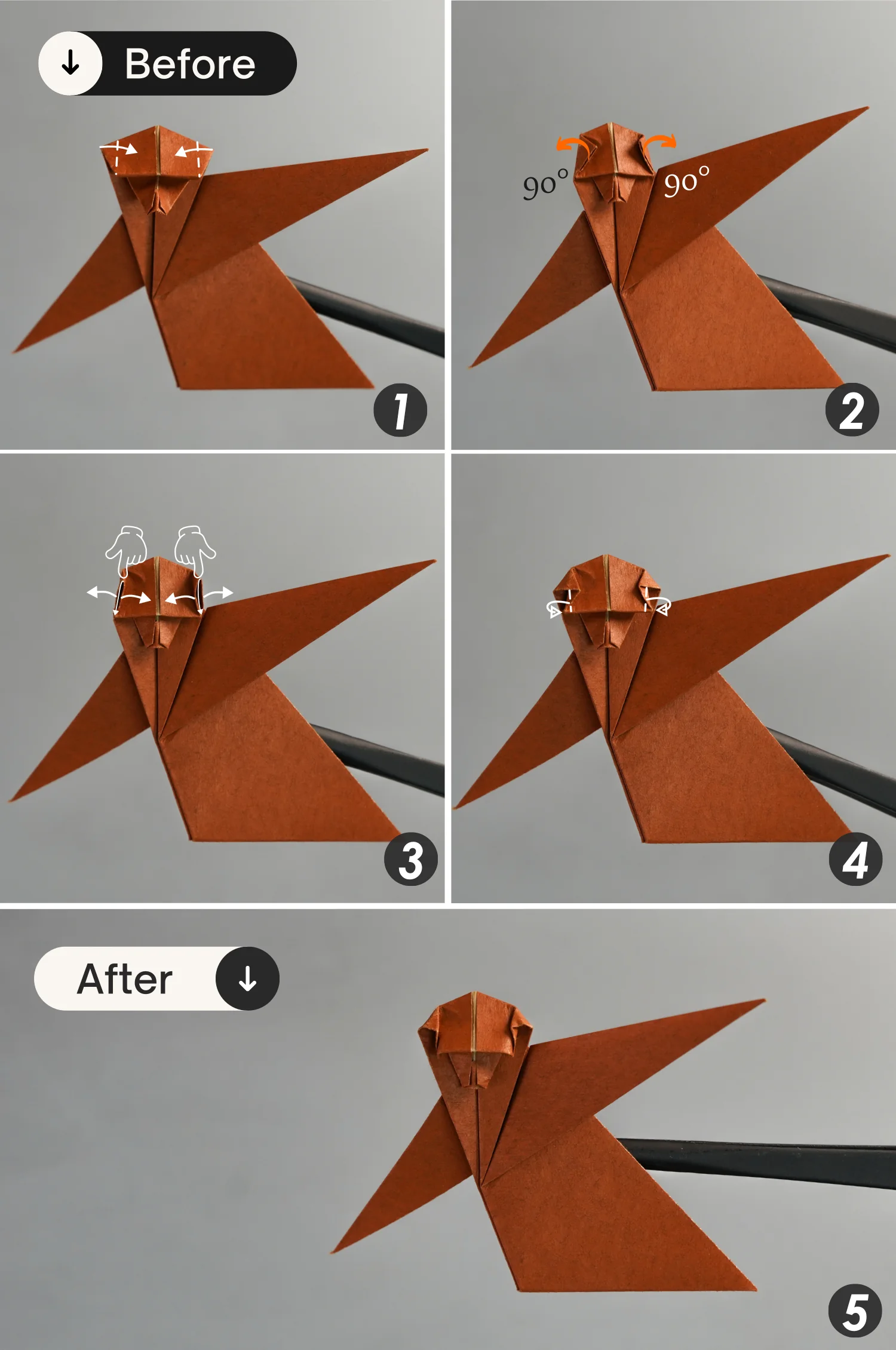 origami monkey | origamiok