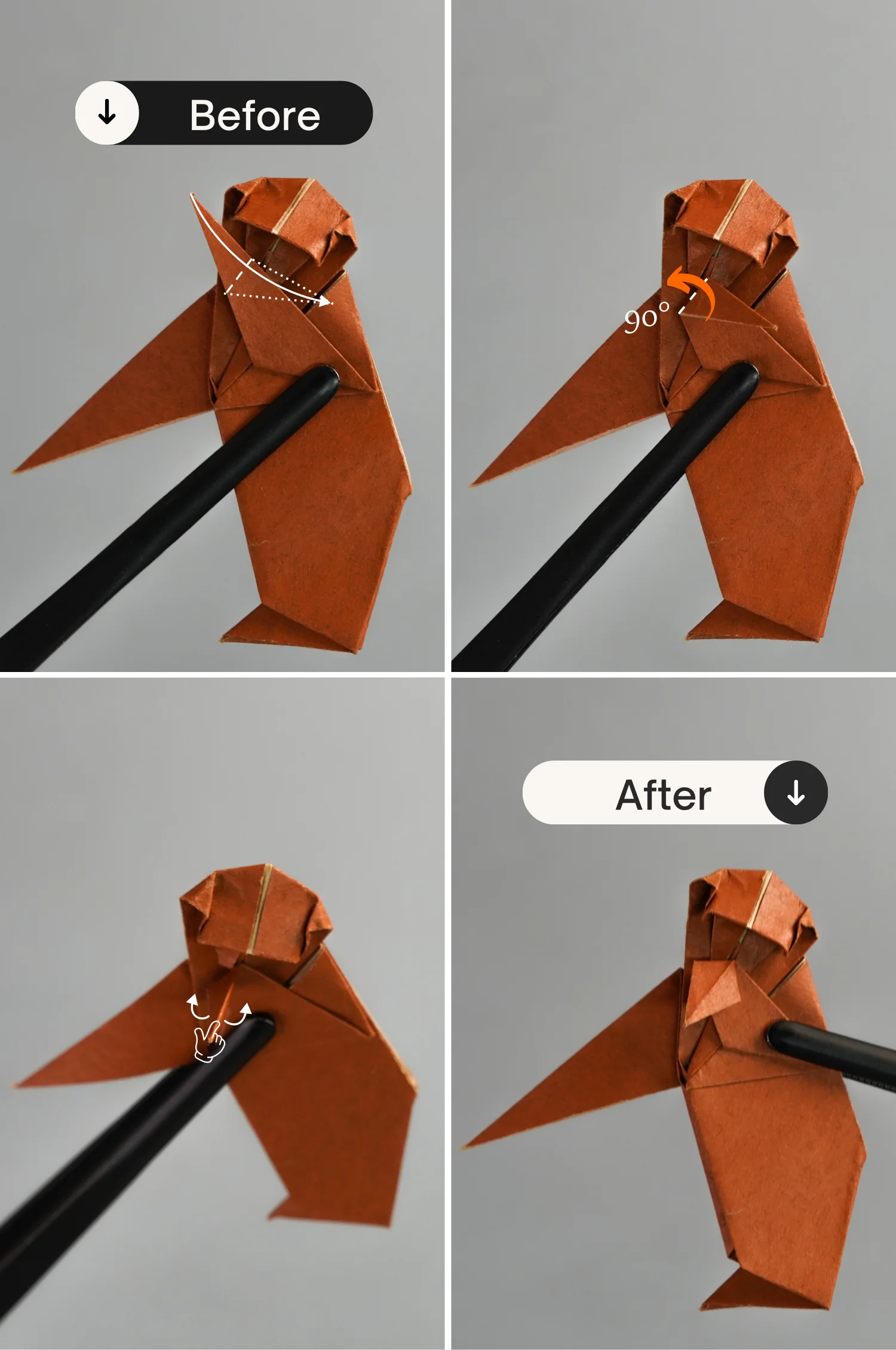 origami monkey | origamiok