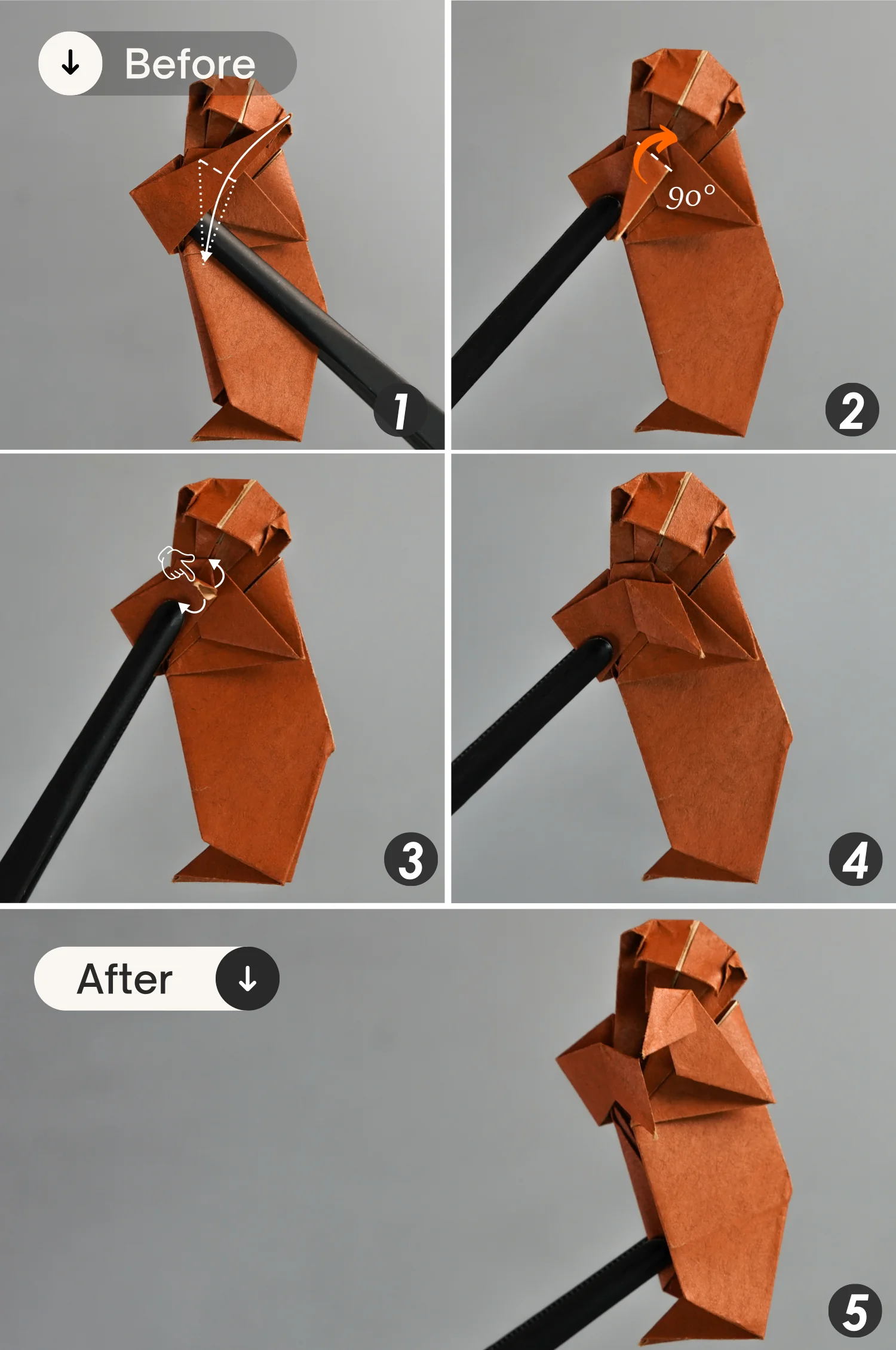 origami monkey | origamiok