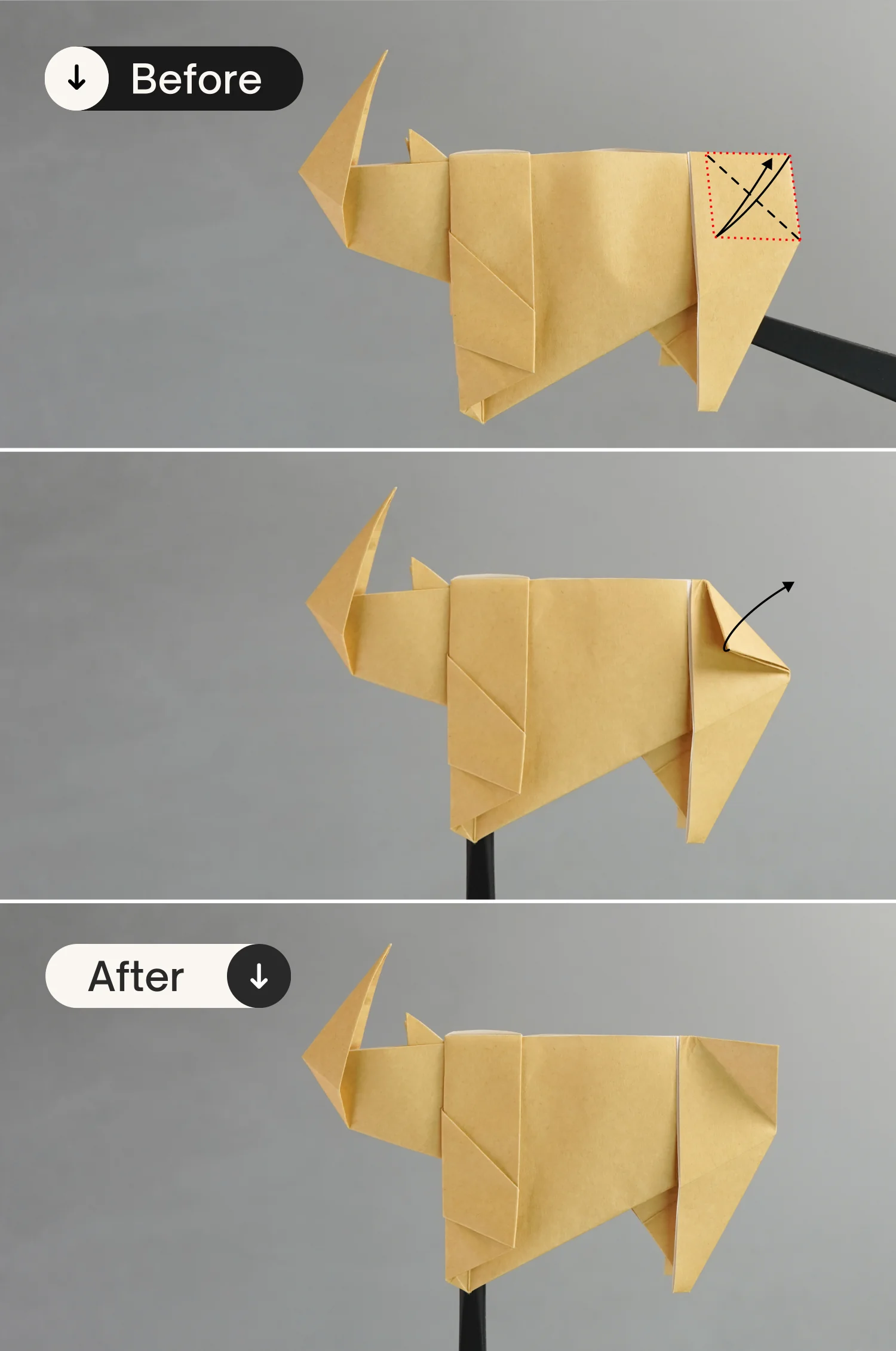 origami rhinoceros | origamiok