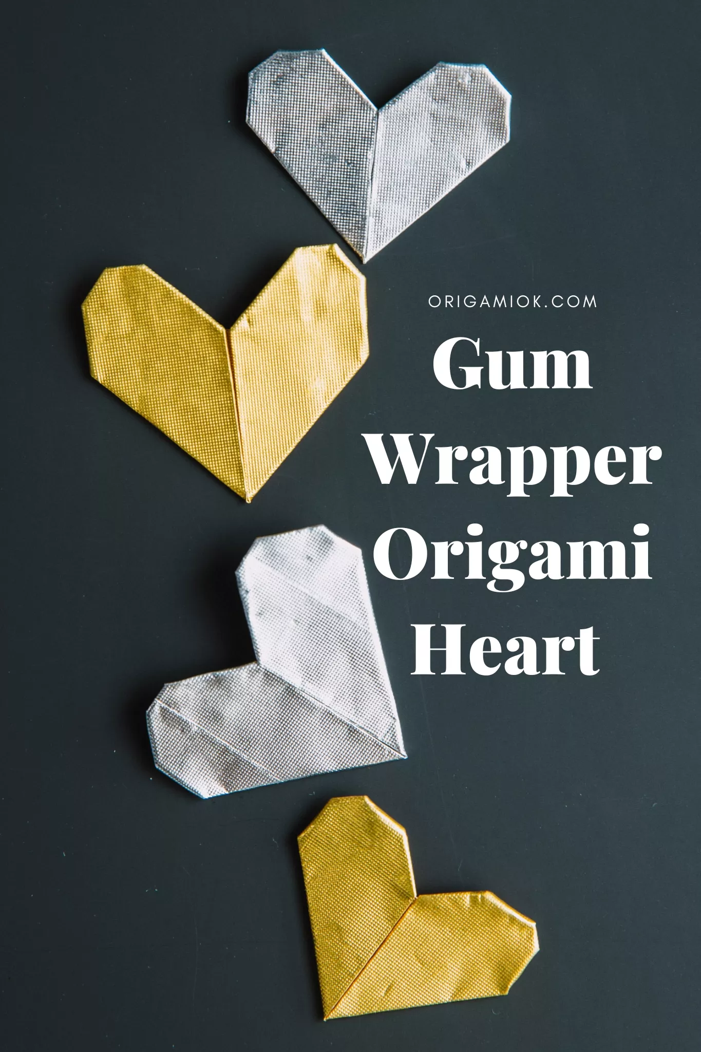 Gum Wrapper Origami Heart instruction