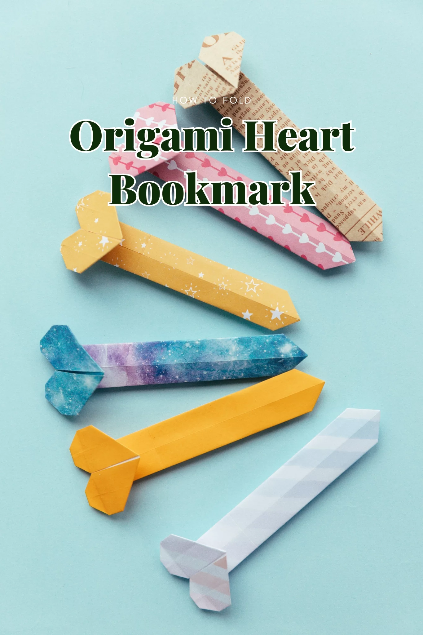 Origami Heart Bookmark instruction
