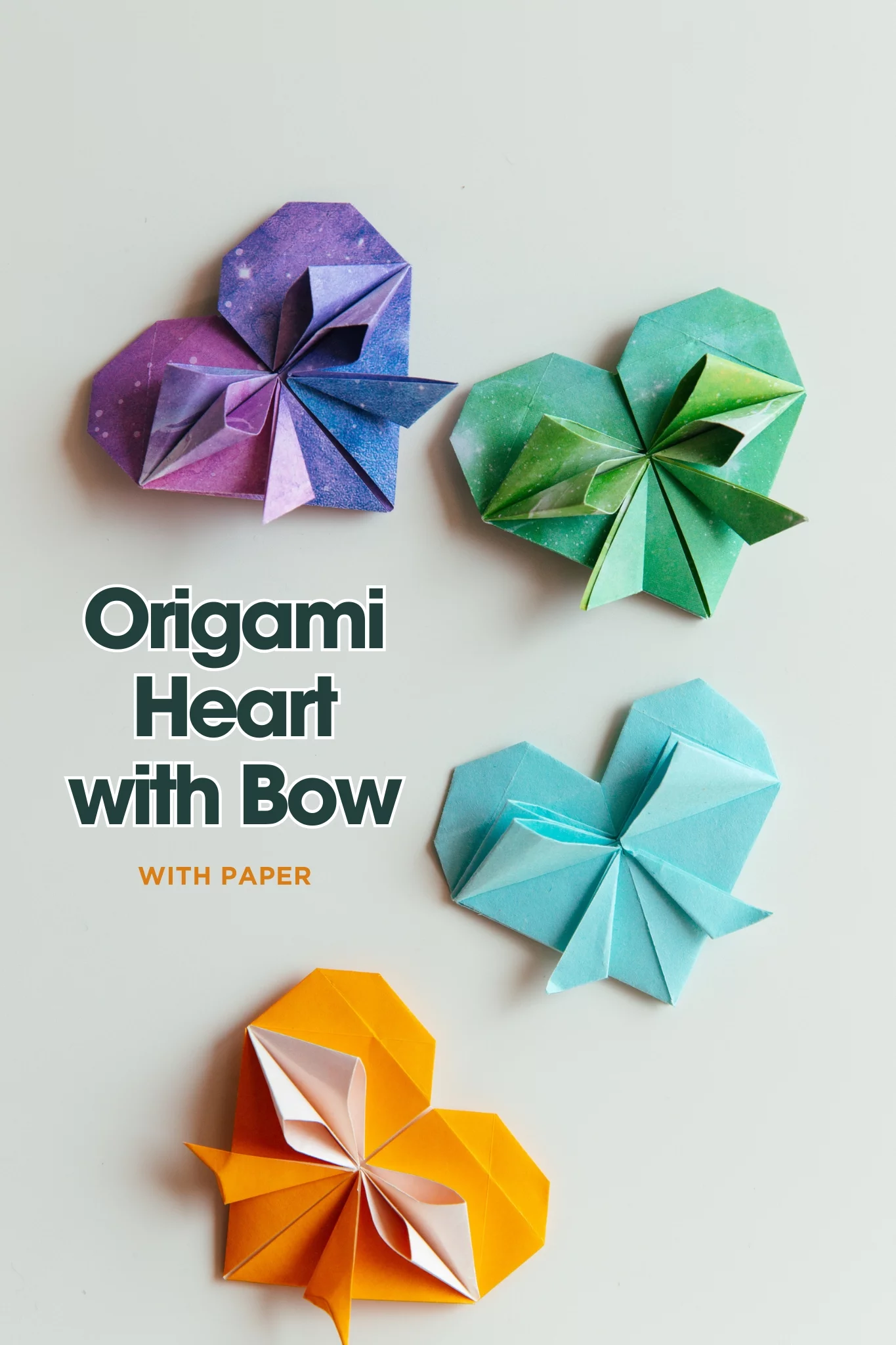 Origami Heart with Bow instructions