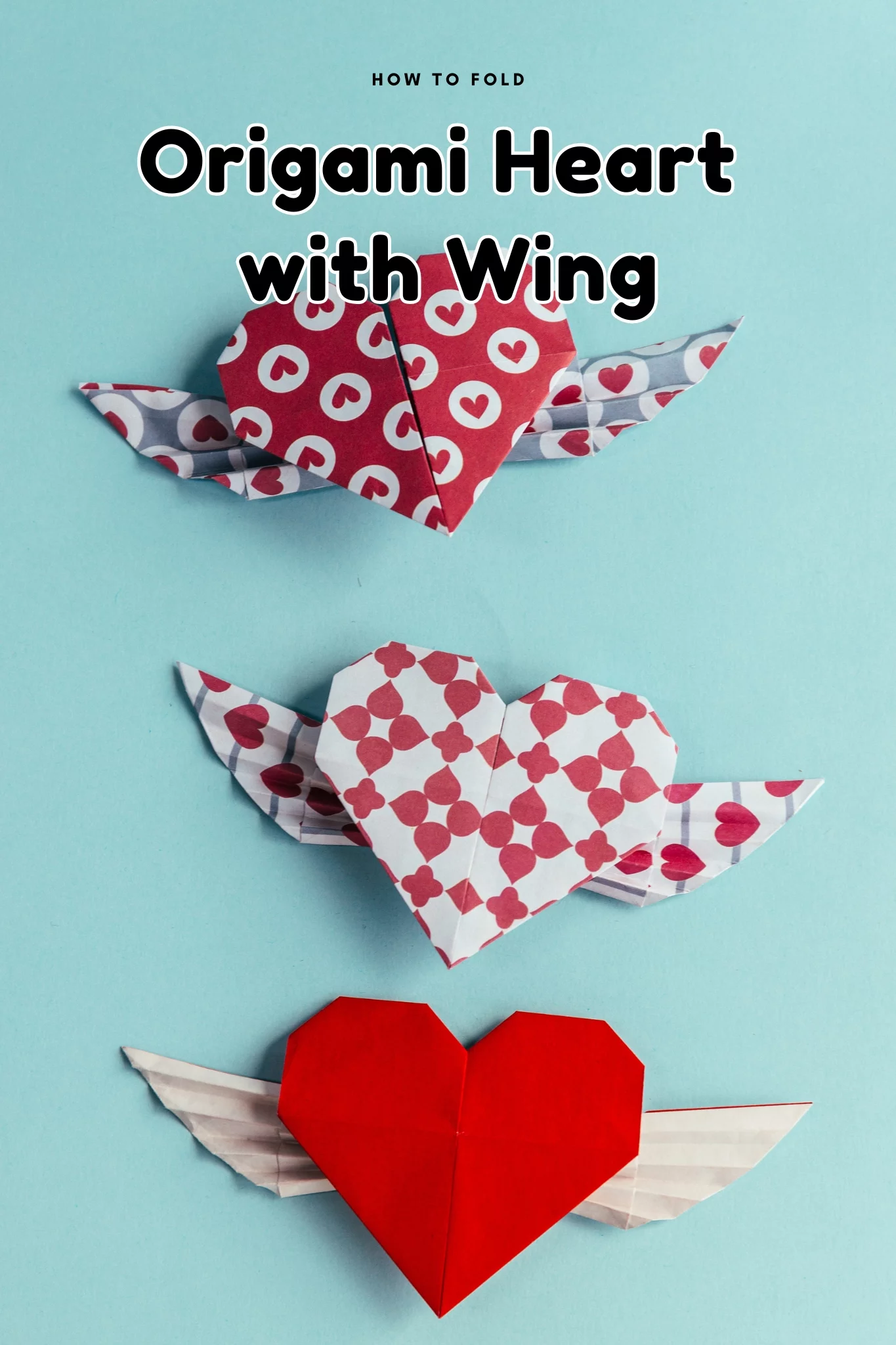 Origami Heart with Wing instruction