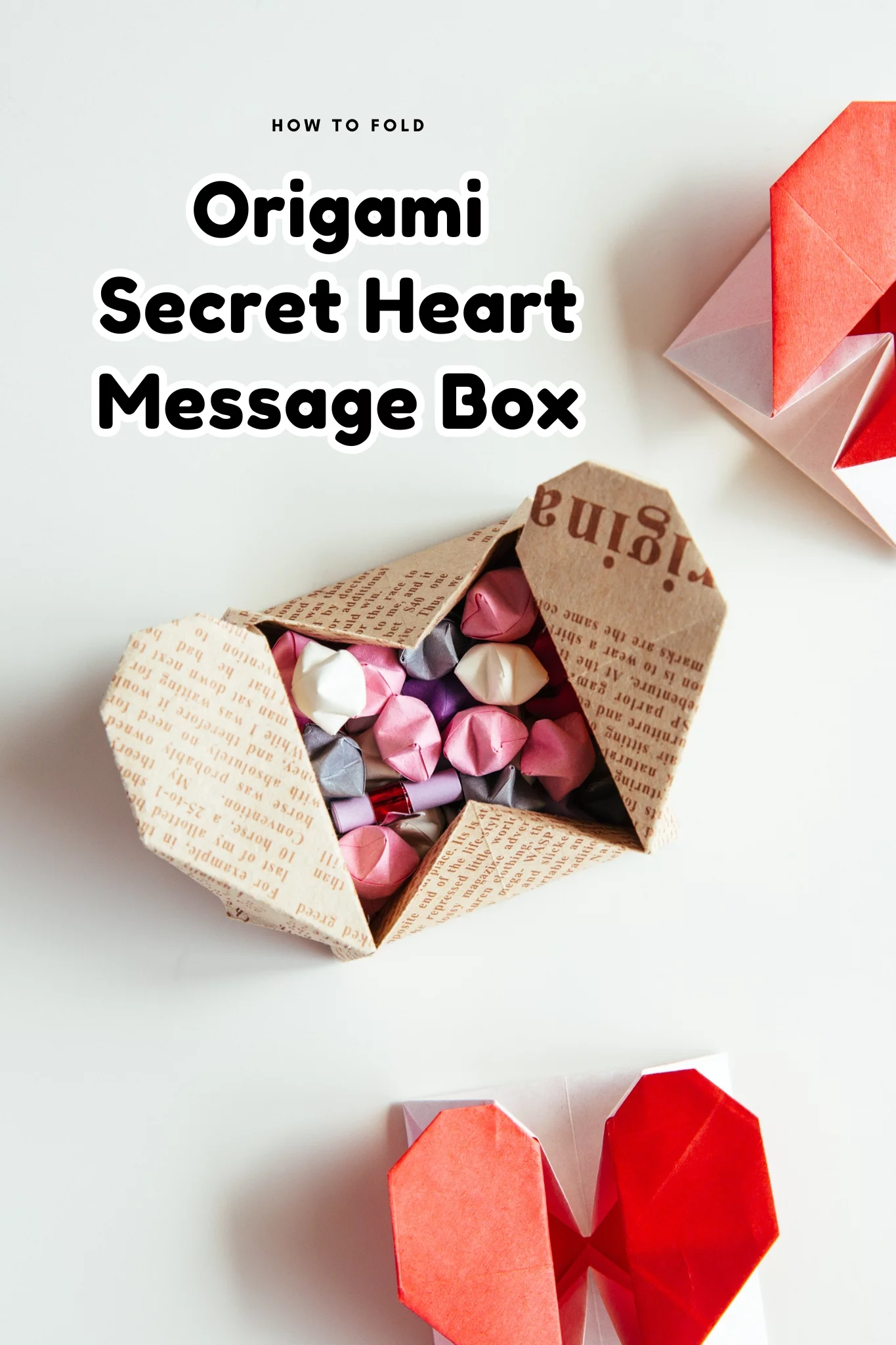 Origami Secret Heart Message Box instructions