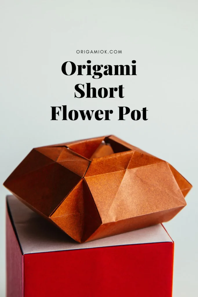 origami short flower pot | origamiok