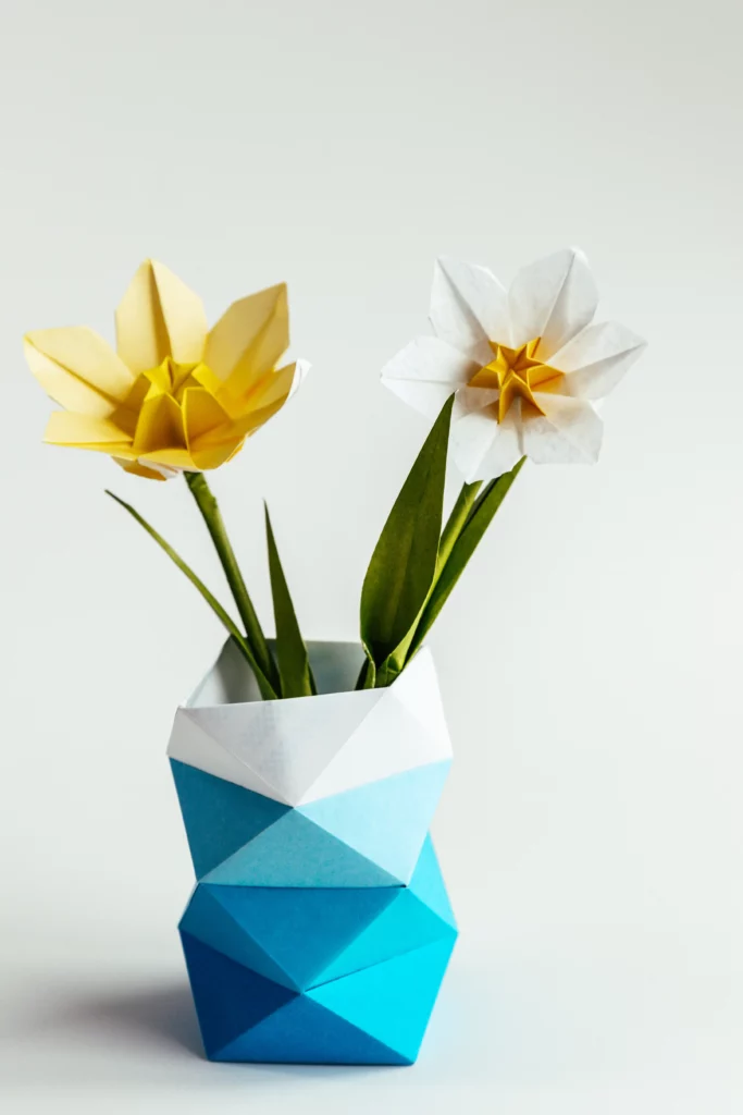 origami geometric flower vase | origamiok