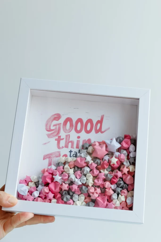 good things takes time shadow box | origamiok.com