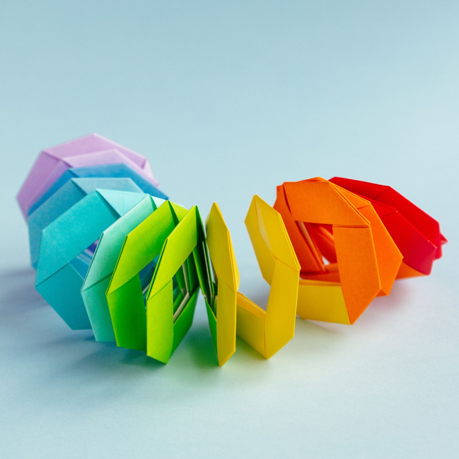 origami rainbow chain | origamiok