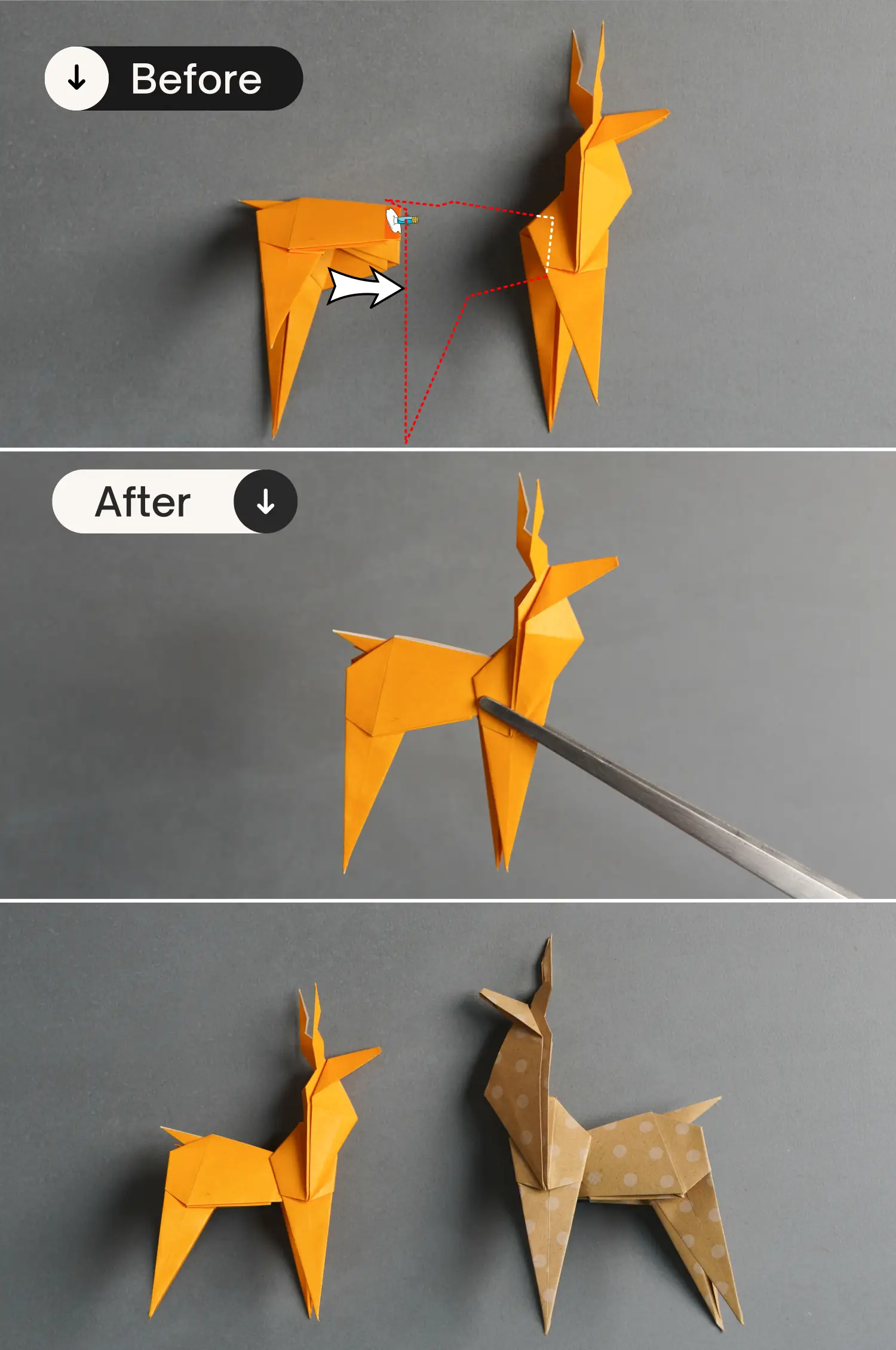 origami deer | origamiok