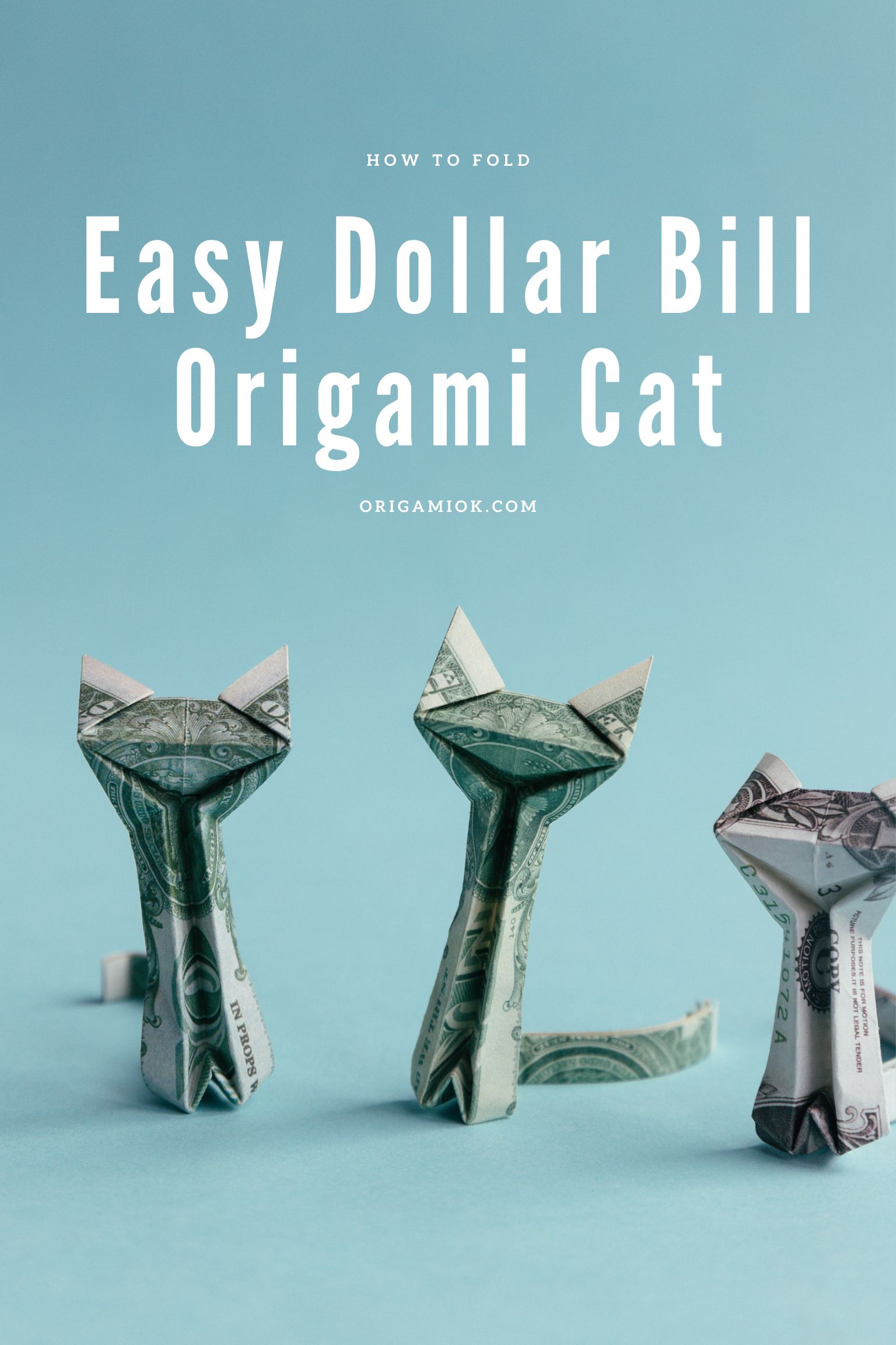 origami money cat | origamiok