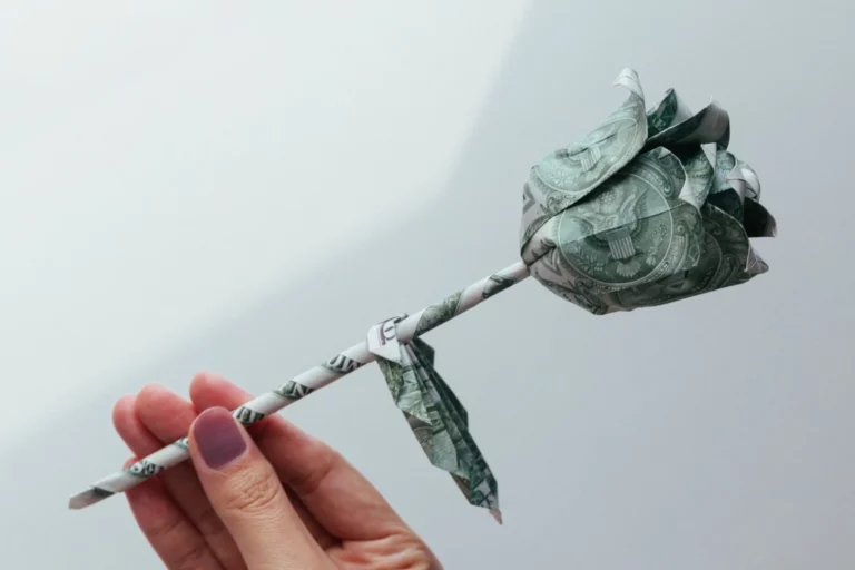 Easy Dollar Bill Origami Flower Instruction