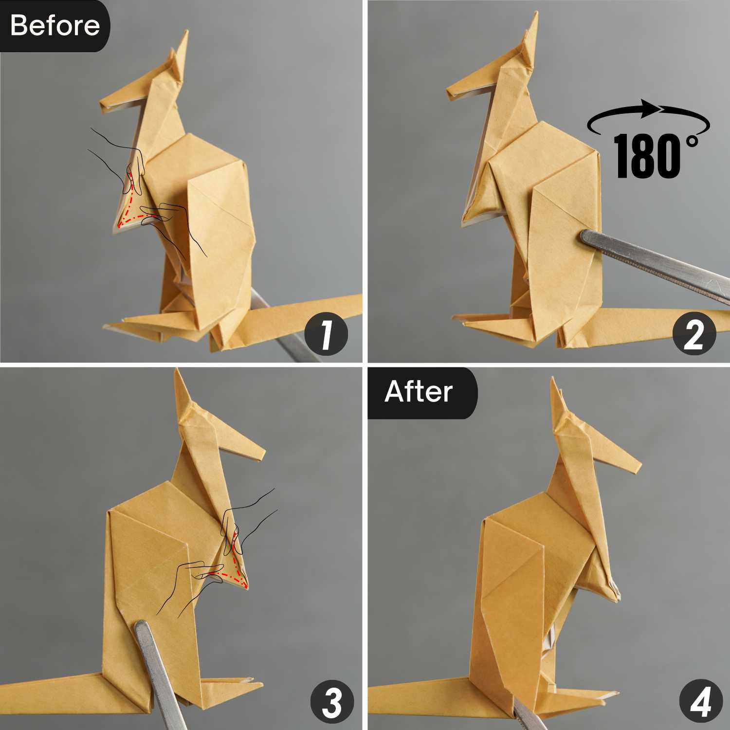 Origami kangaroo | origamiok
