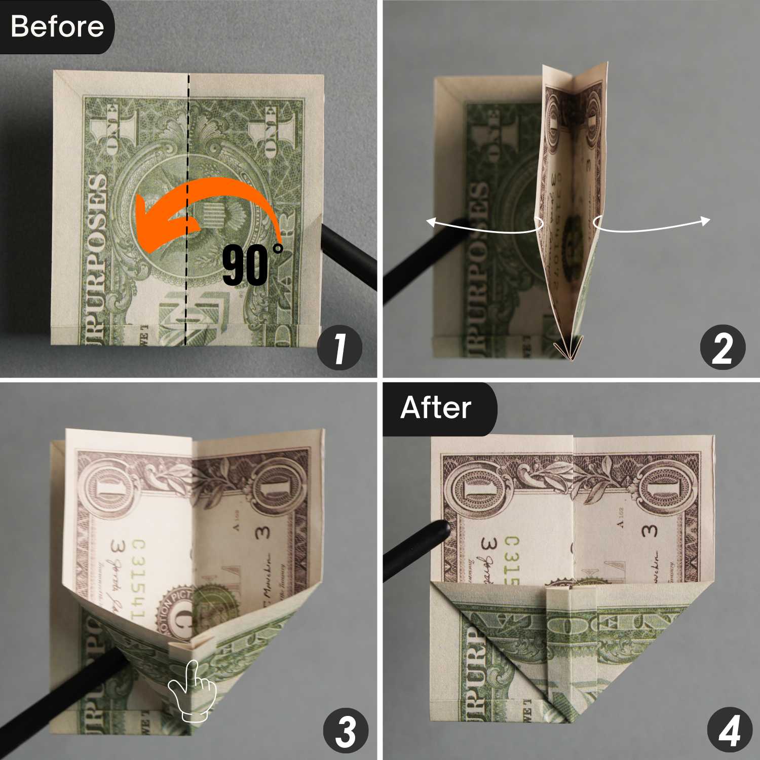dollar bill origami butterfly | origamiok