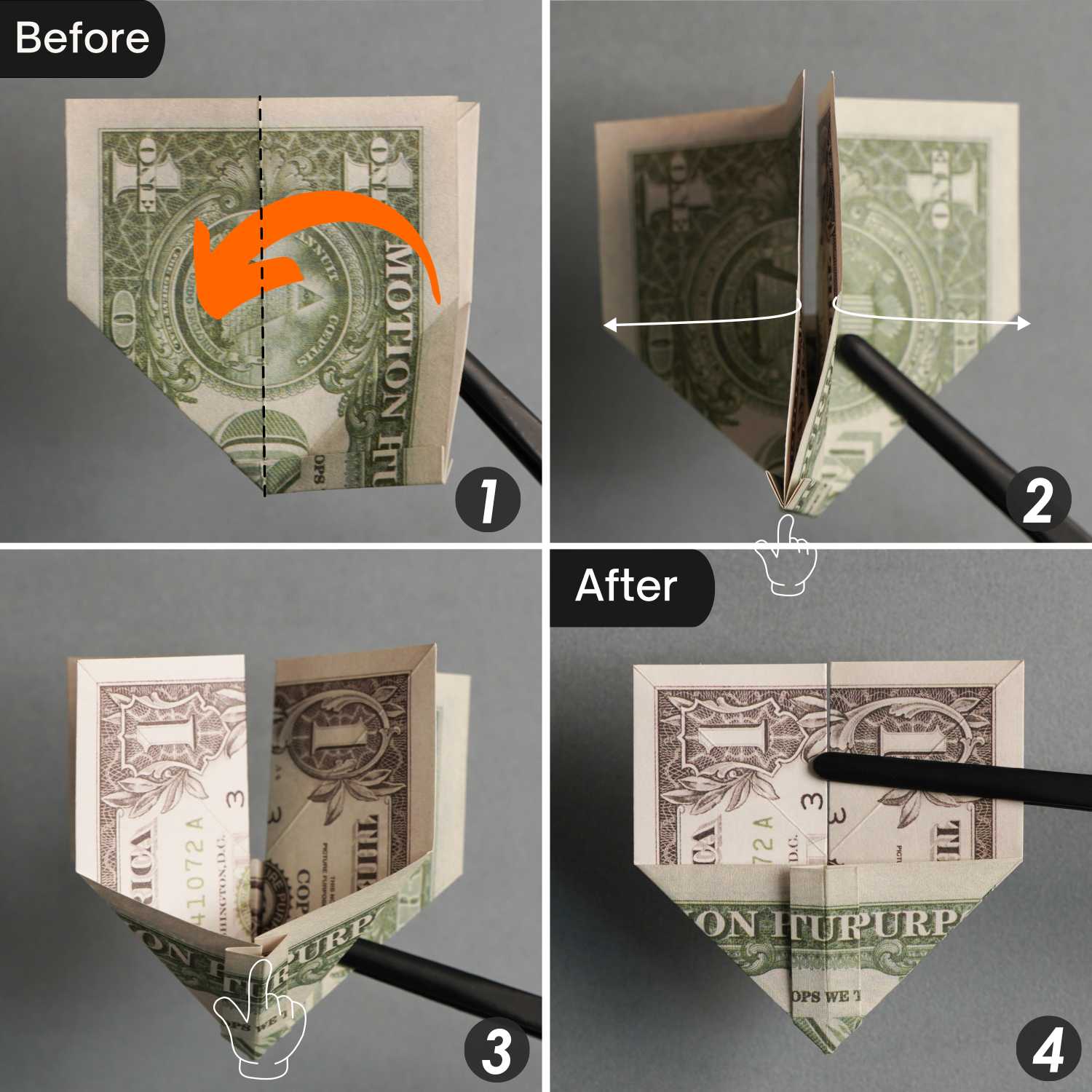 dollar bill origami butterfly | origamiok