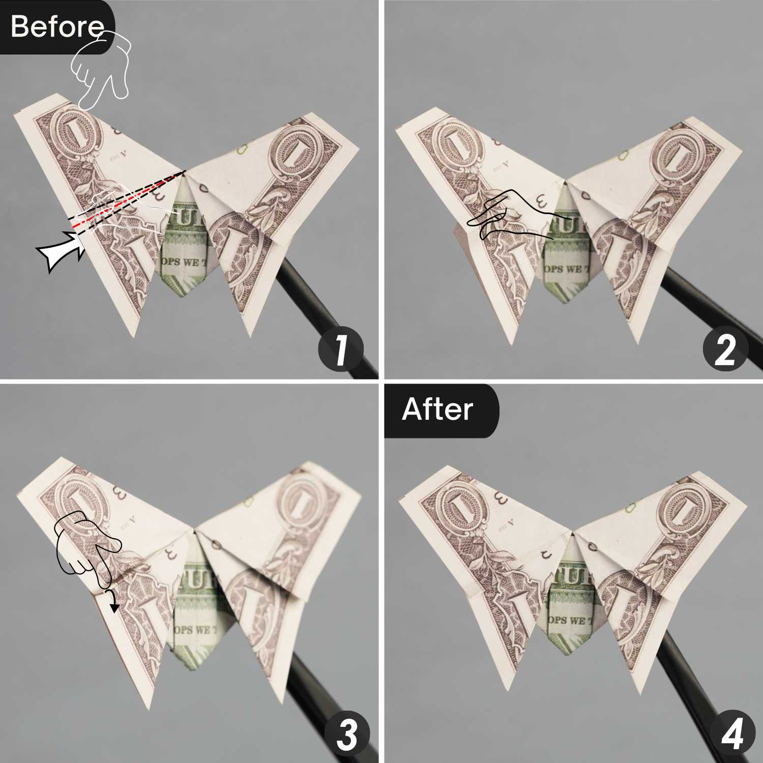 dollar bill origami butterfly | origamiok