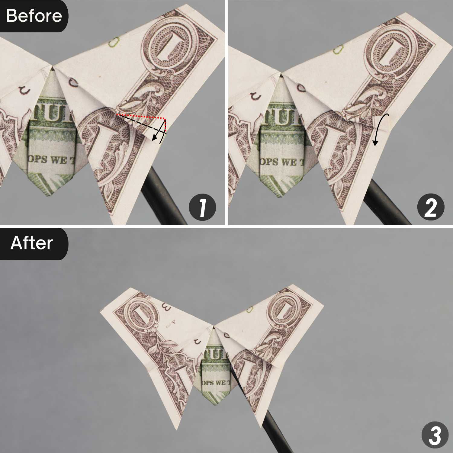 dollar bill origami butterfly | origamiok