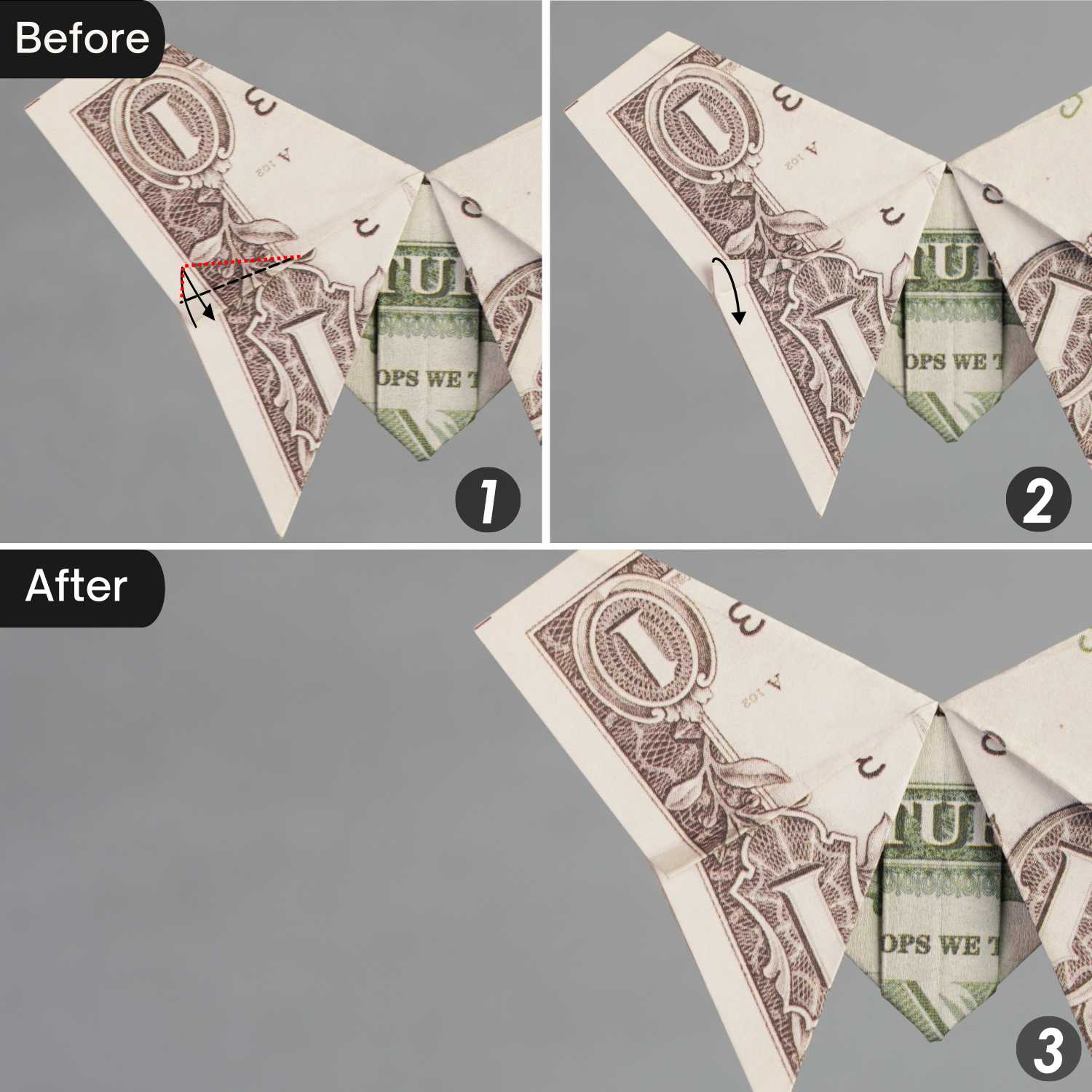 dollar bill origami butterfly | origamiok