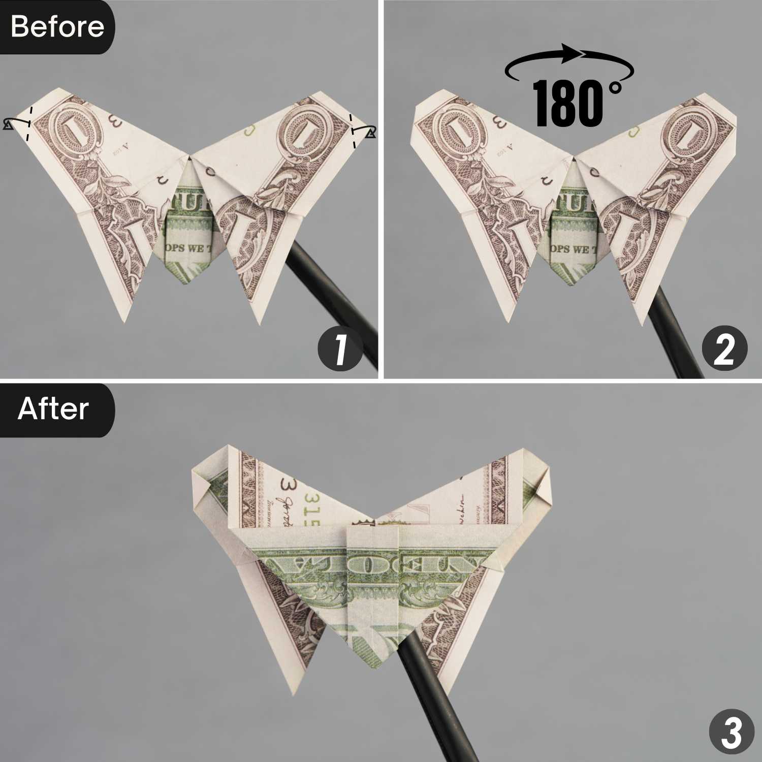 dollar bill origami butterfly | origamiok