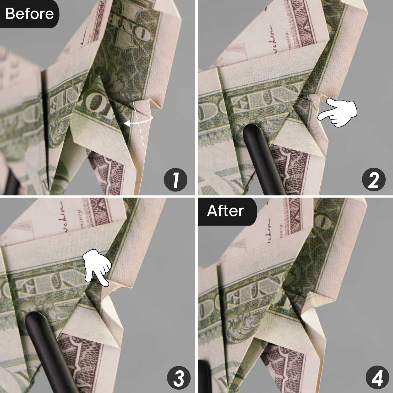 dollar bill origami butterfly | origamiok