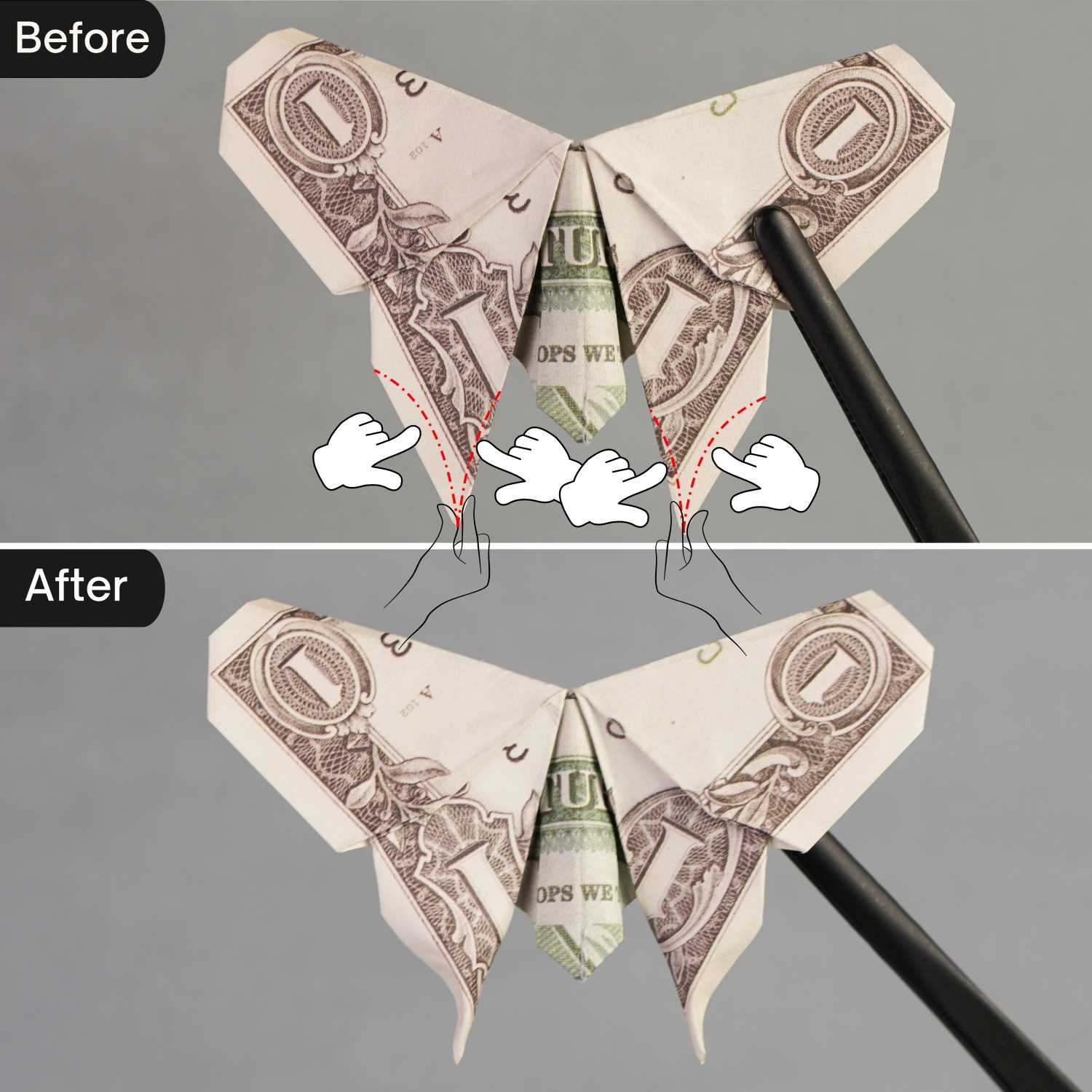 dollar bill origami butterfly | origamiok