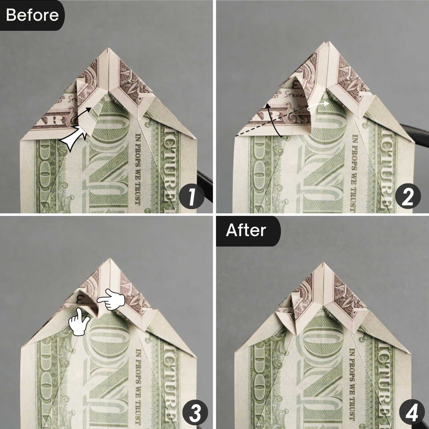 dollar bill origami christmas tree | origamiok