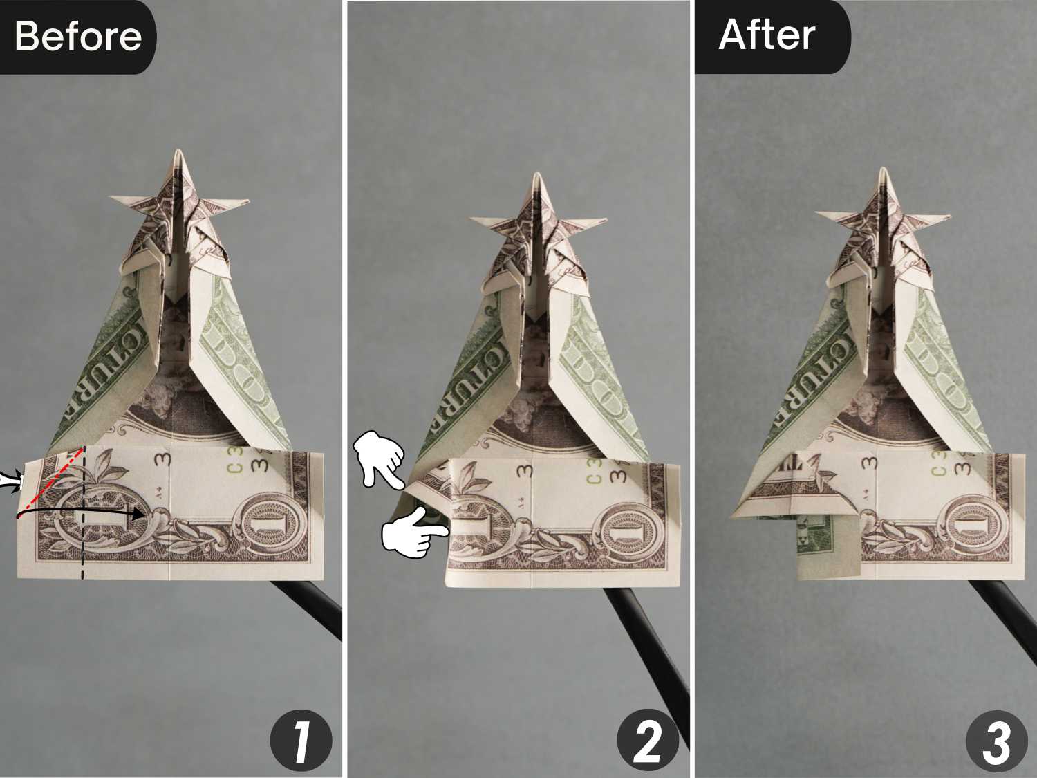dollar bill origami christmas tree | origamiok