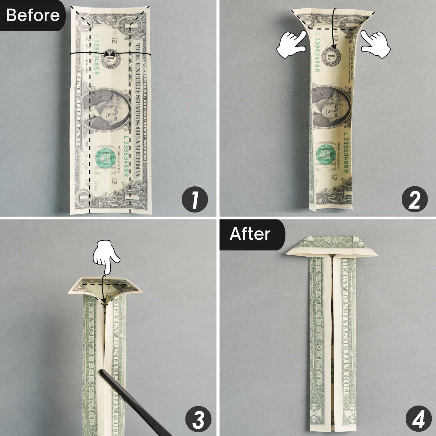 dollar bill origami fish | origamiok