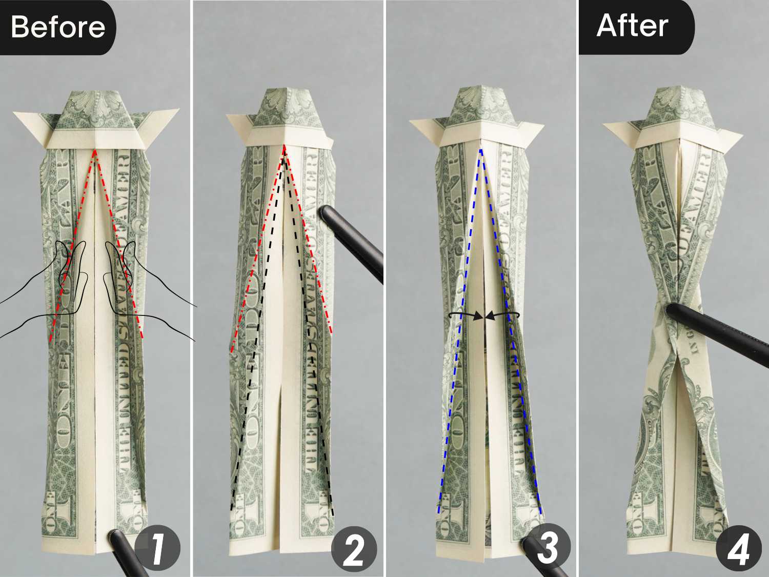 dollar bill origami fish | origamiok
