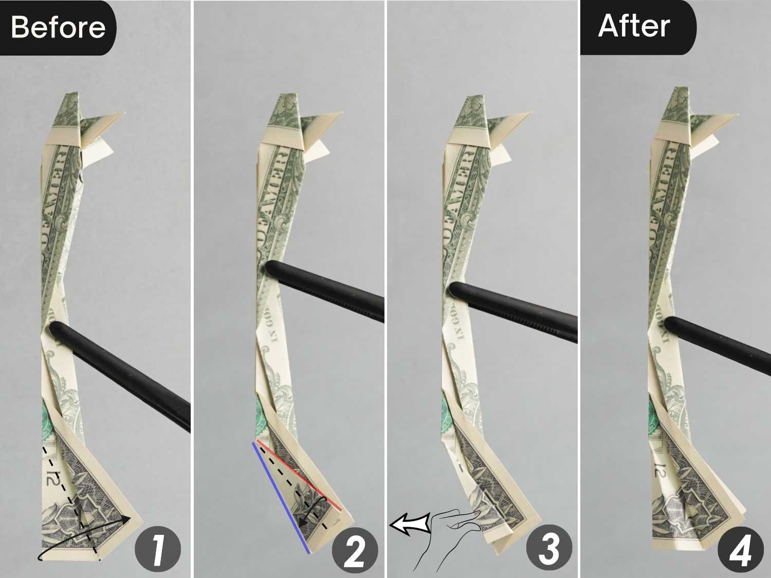 dollar bill origami fish | origamiok