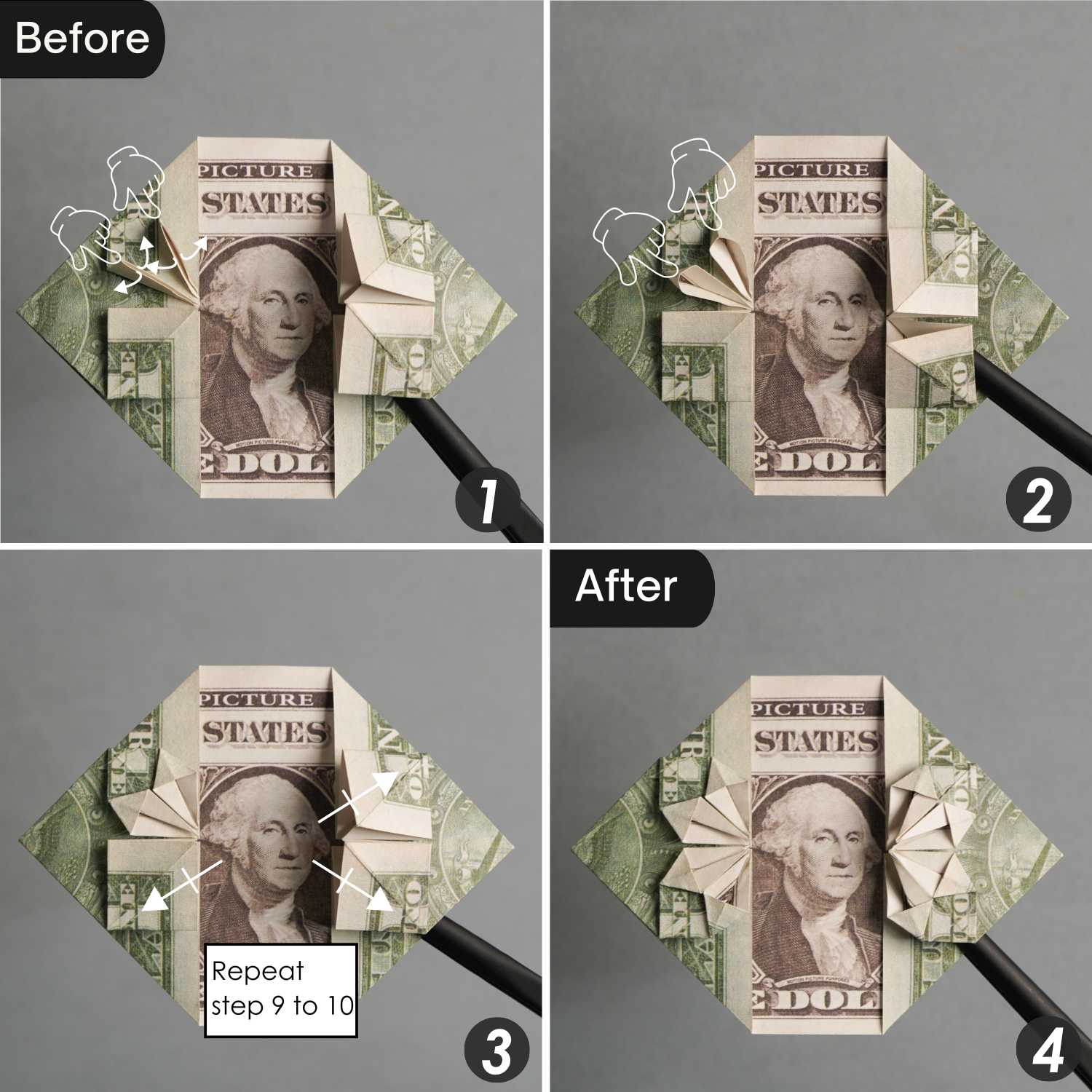 dollar bill origami heart | origamiok