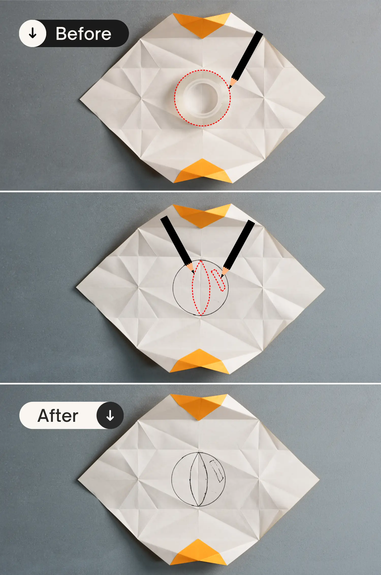 Origami blinking eye | origamiok