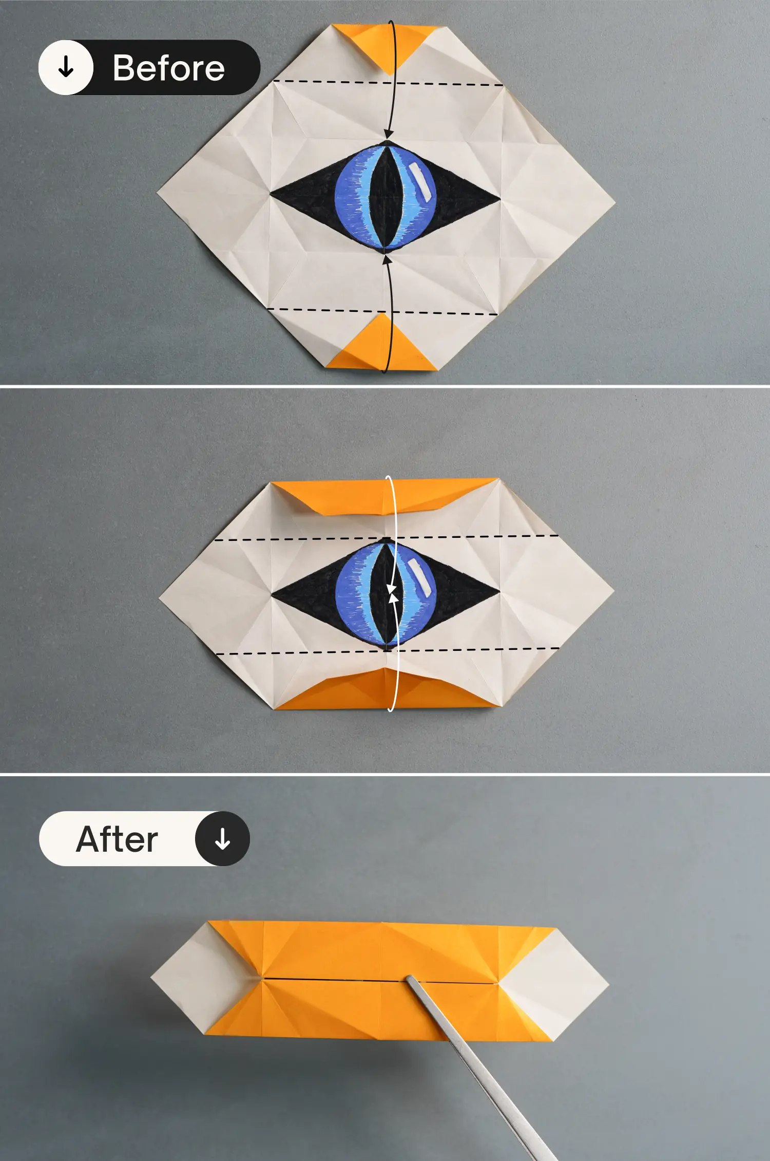 Origami blinking eye | origamiok