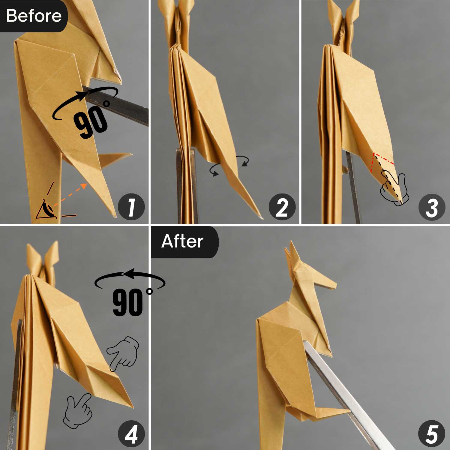 Origami kangaroo | origamiok