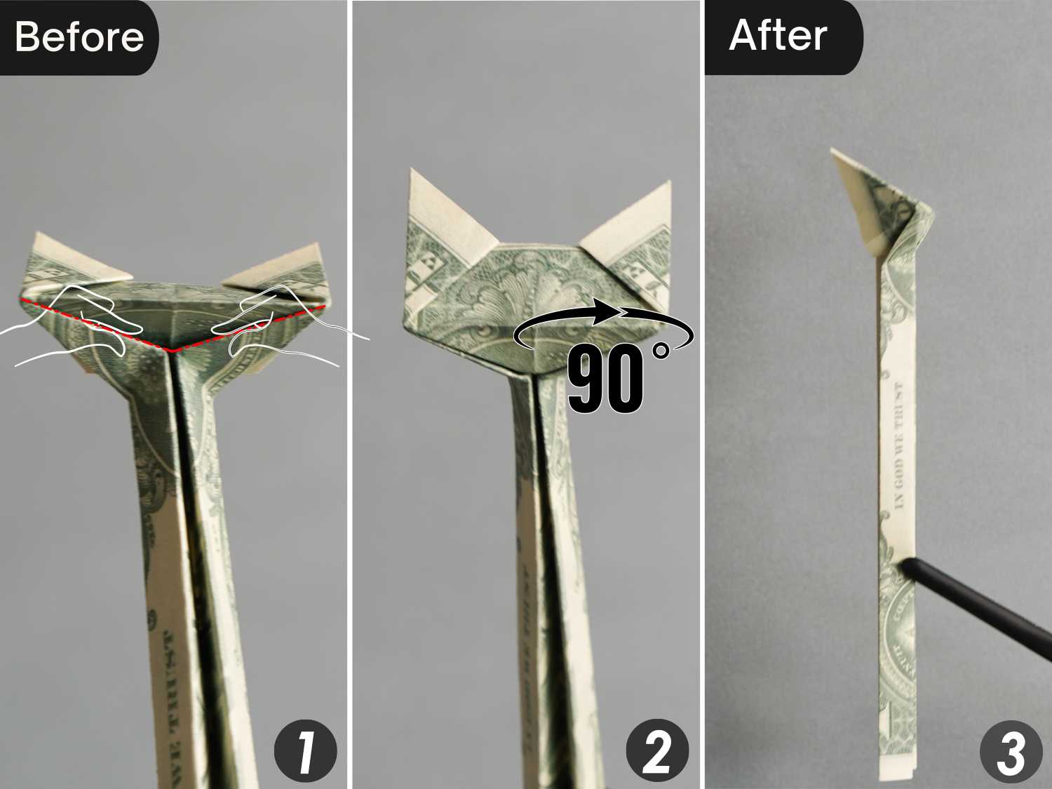 origami money cat | origamiok