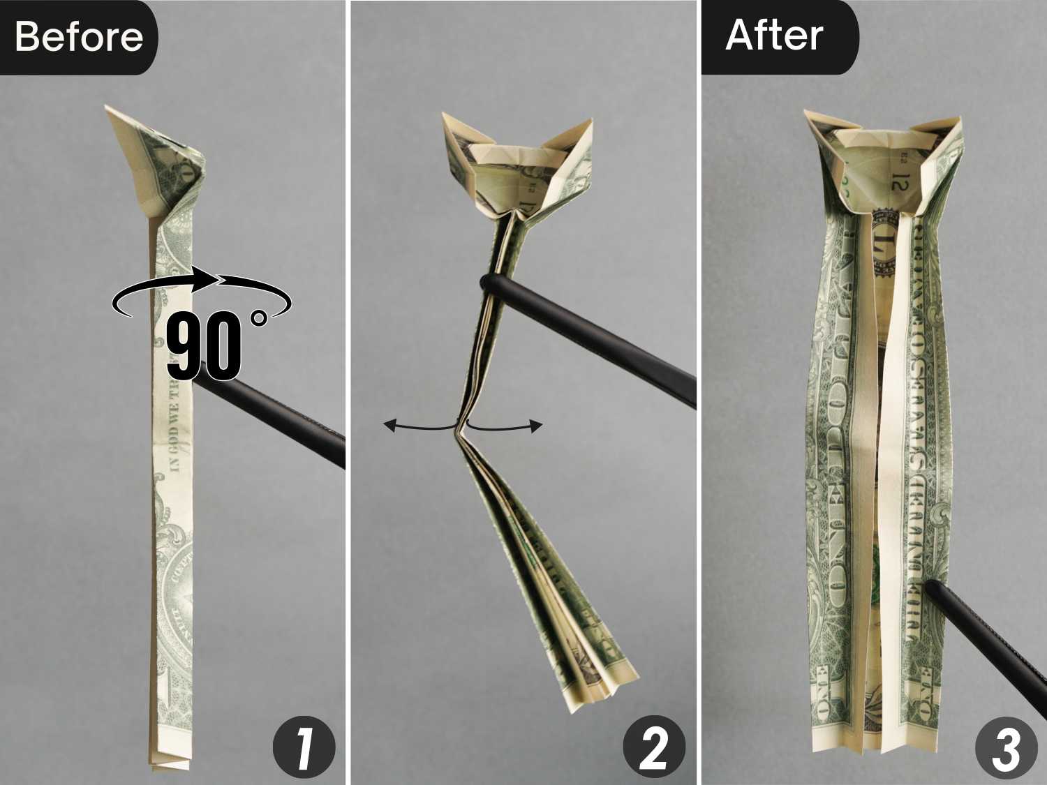 origami money cat | origamiok