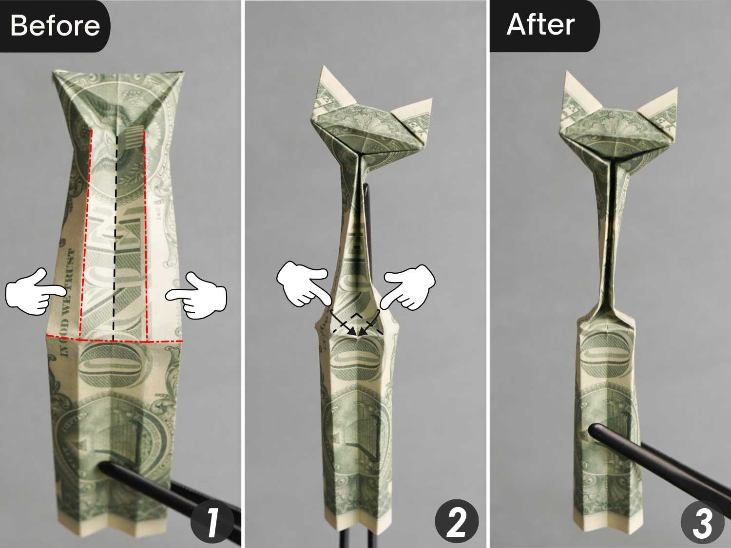 origami money cat | origamiok
