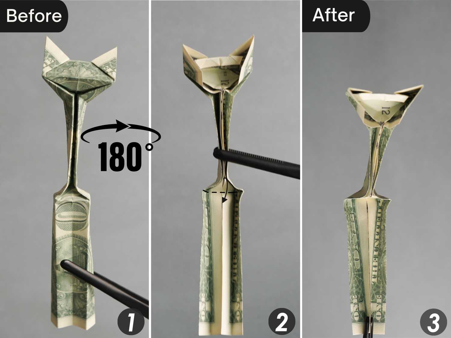 origami money cat | origamiok