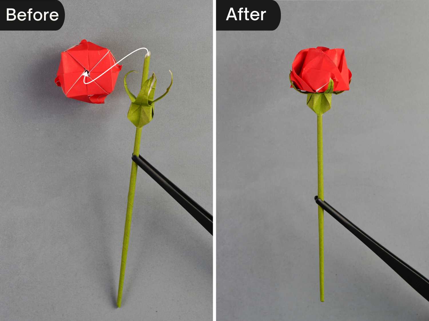 assemble origami rose | origamiok
