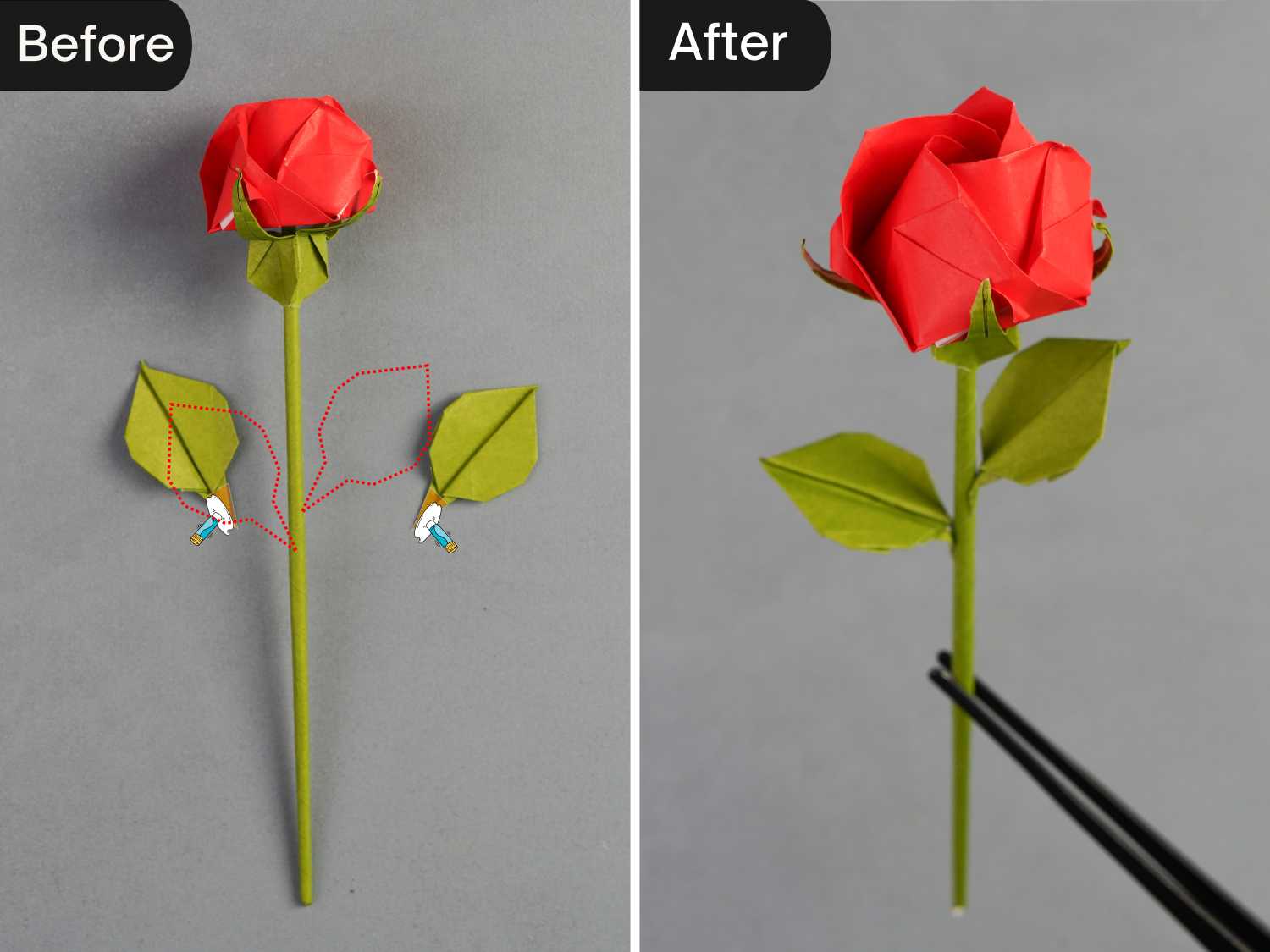 assemble origami rose | origamiok