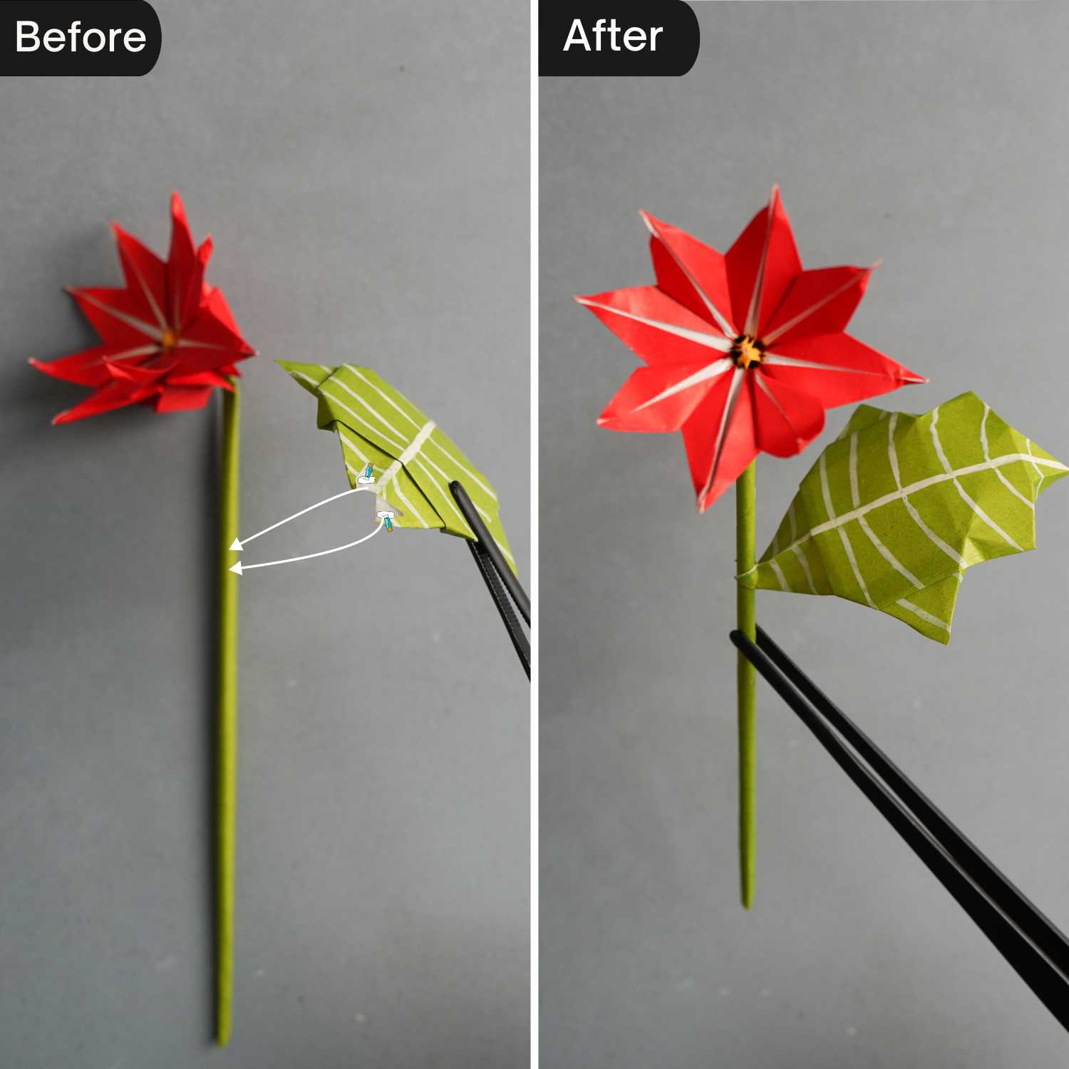 Assemble Origami poinsettia | origamiok