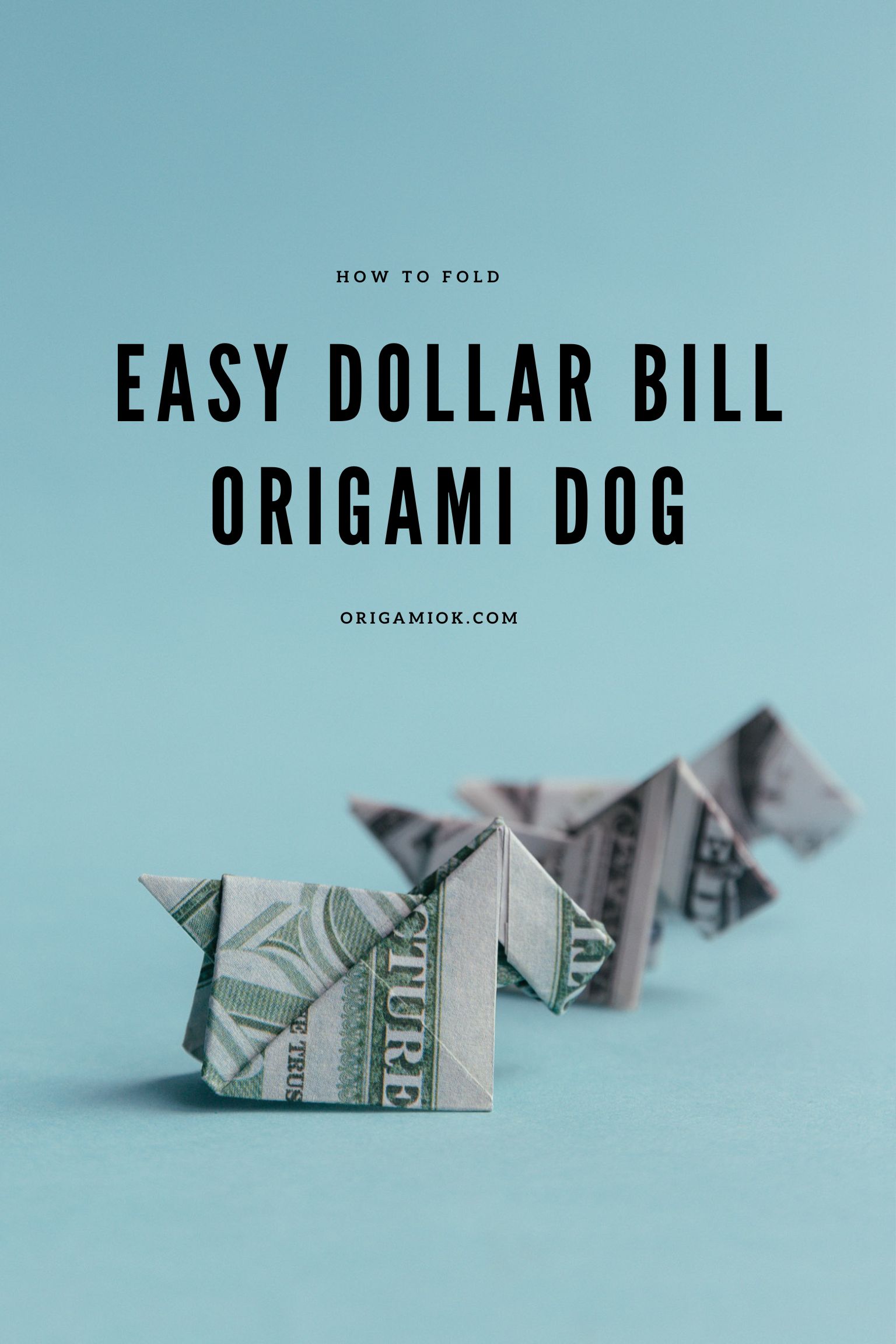 dollar bill origami dog | origamiok