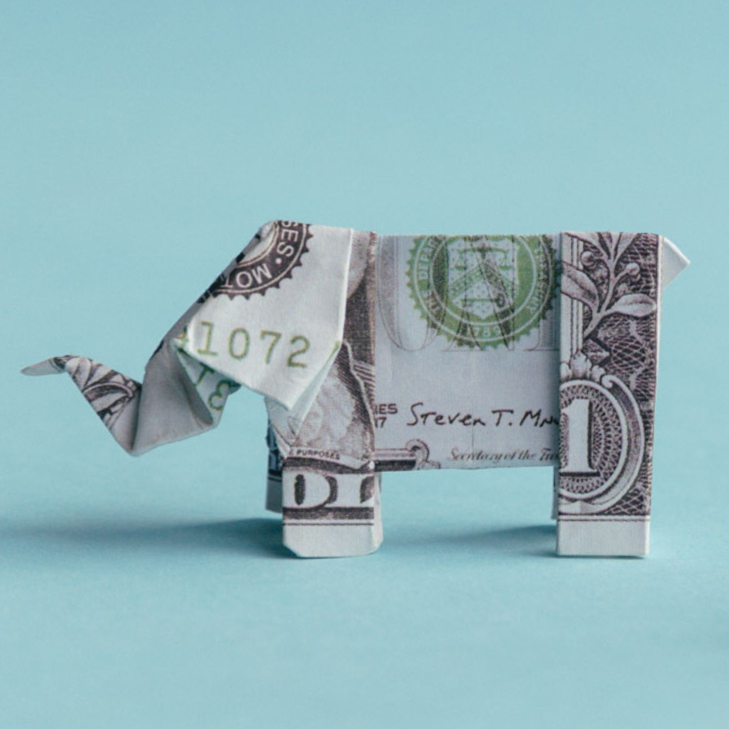 dollar bill origami elephant | origamiok