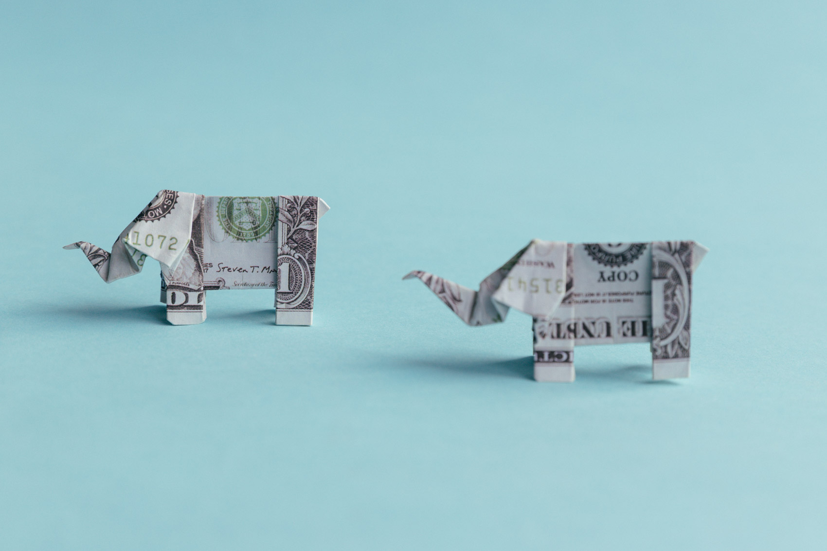 dollar bill origami elephant | origamiok