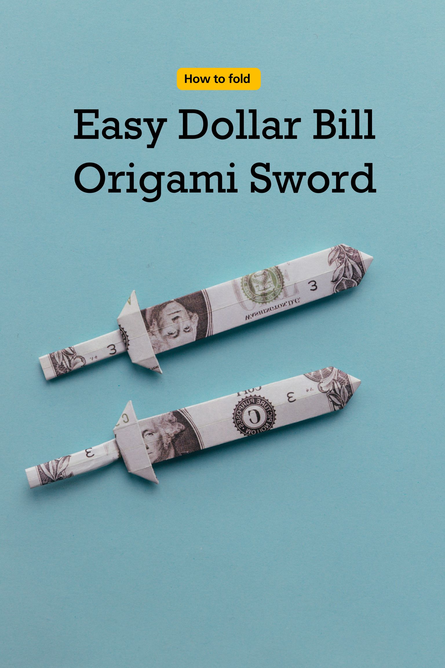 dollar bill origami sword | origamiok
