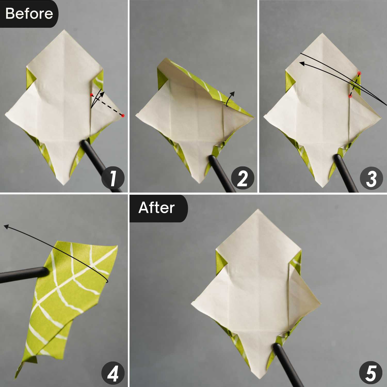 origami poinsettia leaf | origamiok