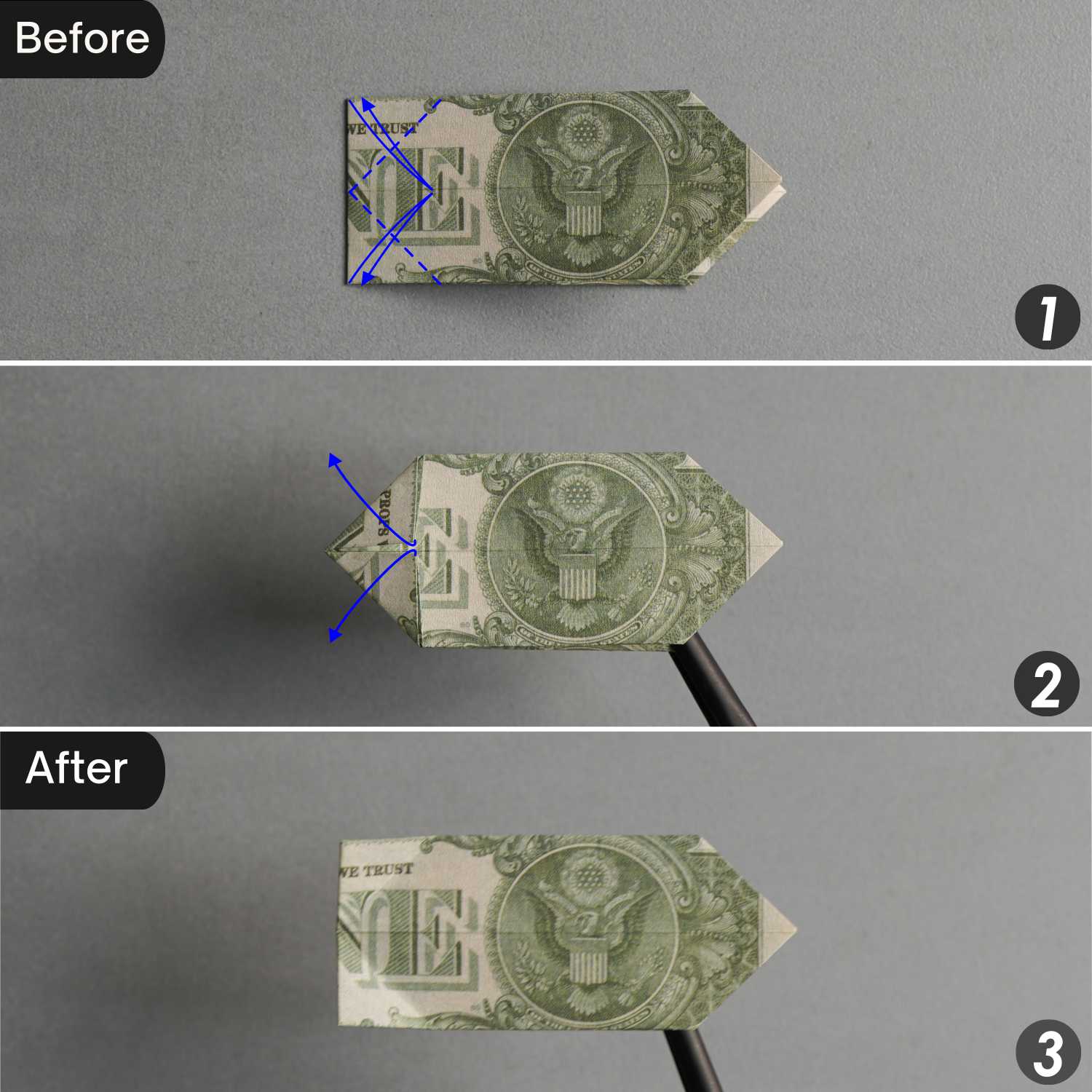 dollar bill origami bow | origamiok