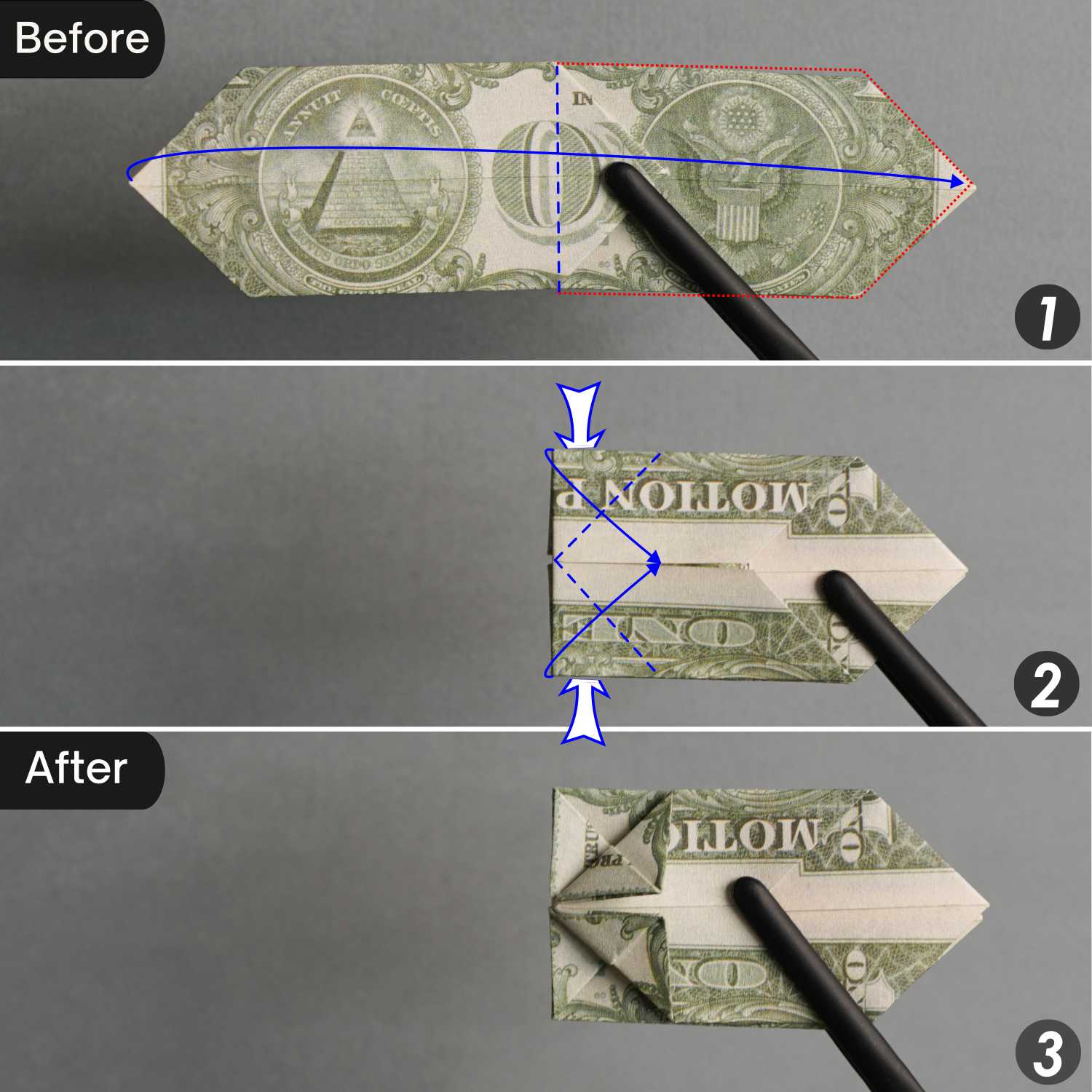 dollar bill origami bow | origamiok