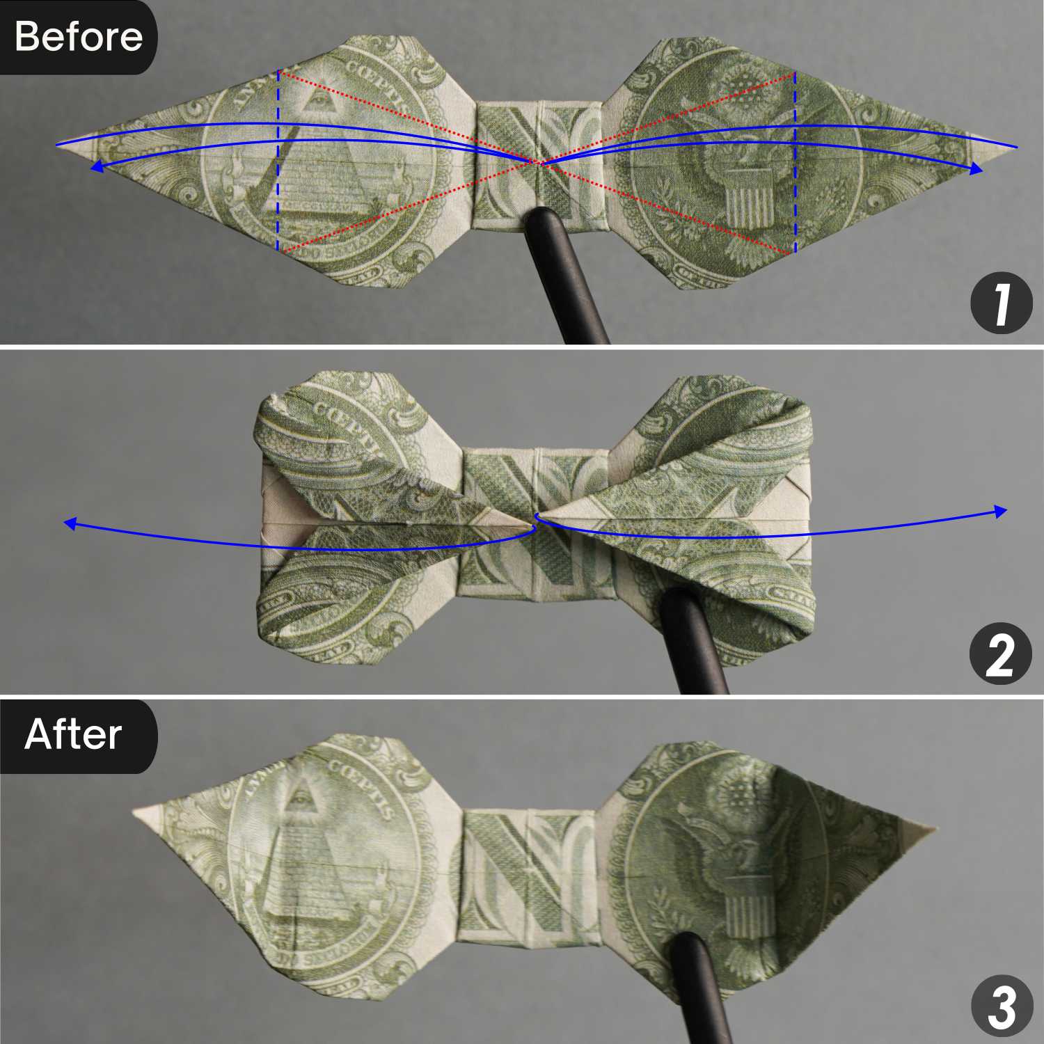 dollar bill origami bow | origamiok